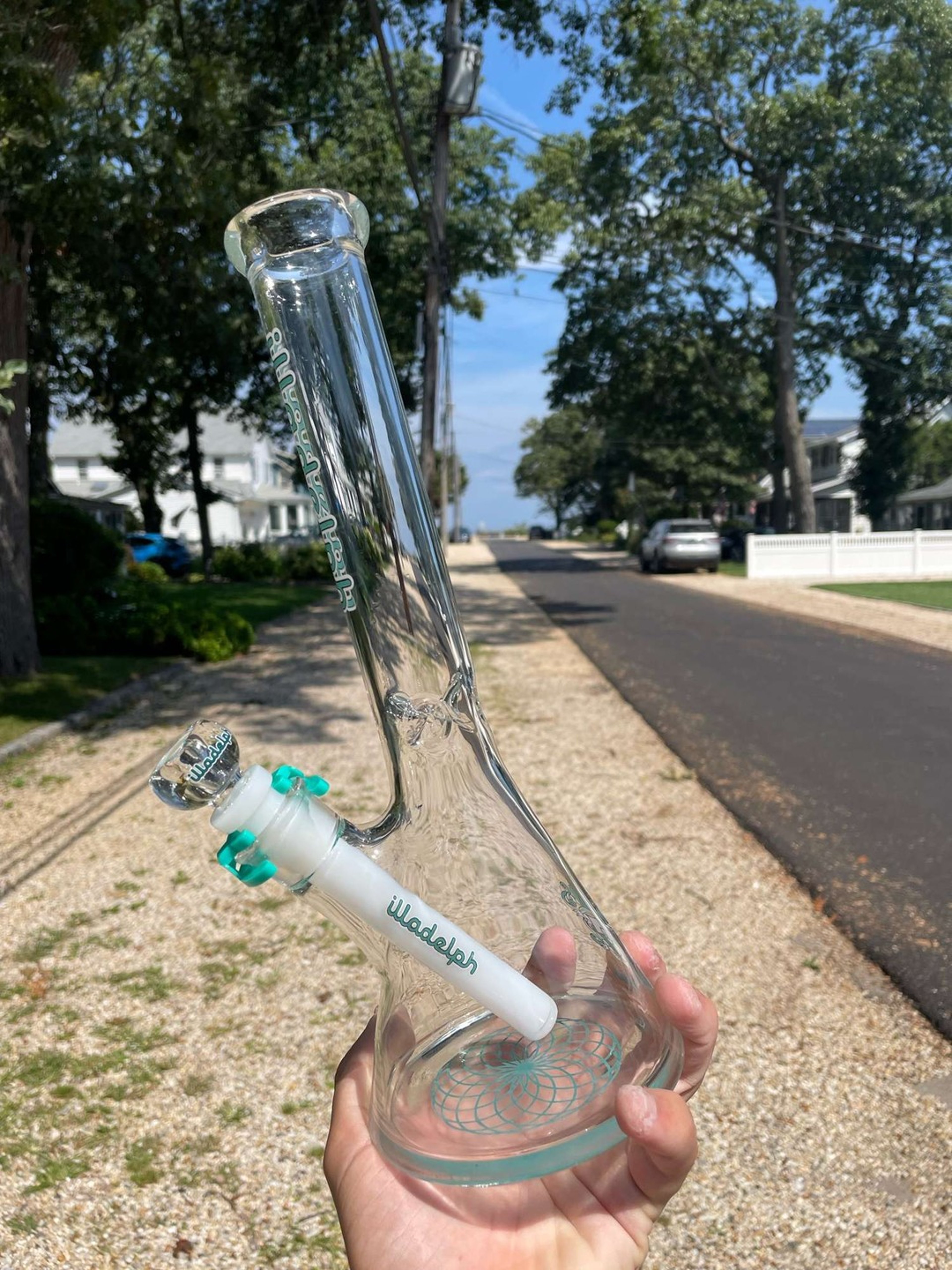 12 Inch Illadelph beaker 14 MM turquoise image 0