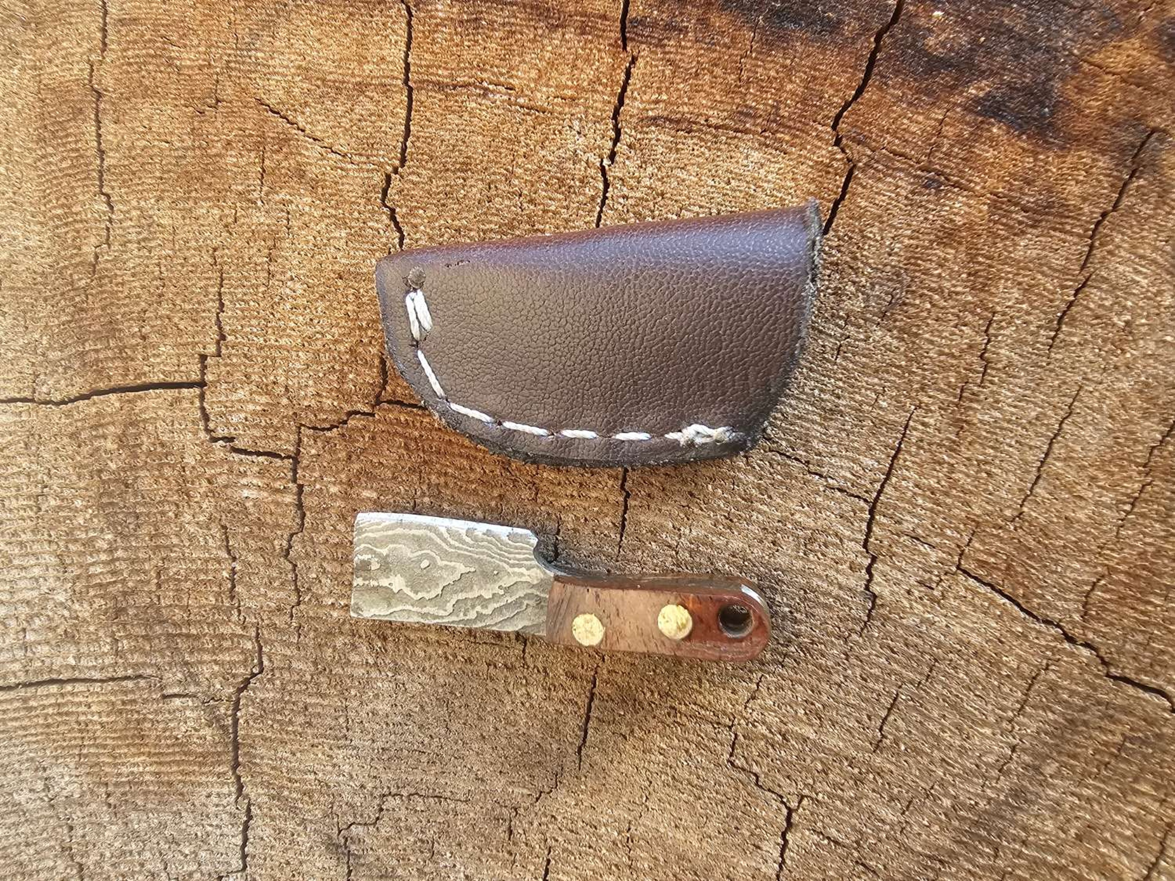 Mini Damascus dab cleaver image 0
