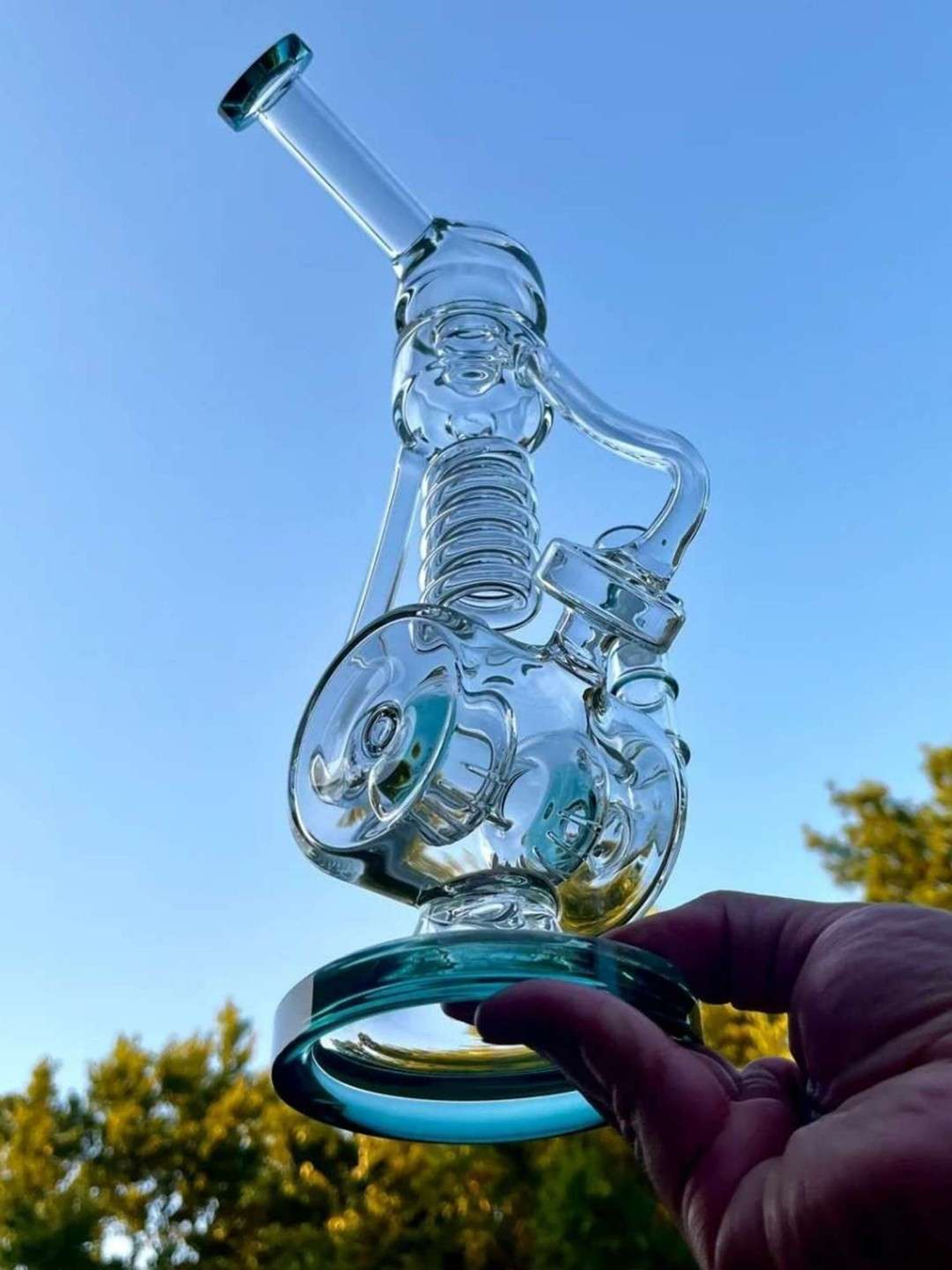 Astral Whirlpool Glass Recycler Bong Water Pipe and Rig image 0