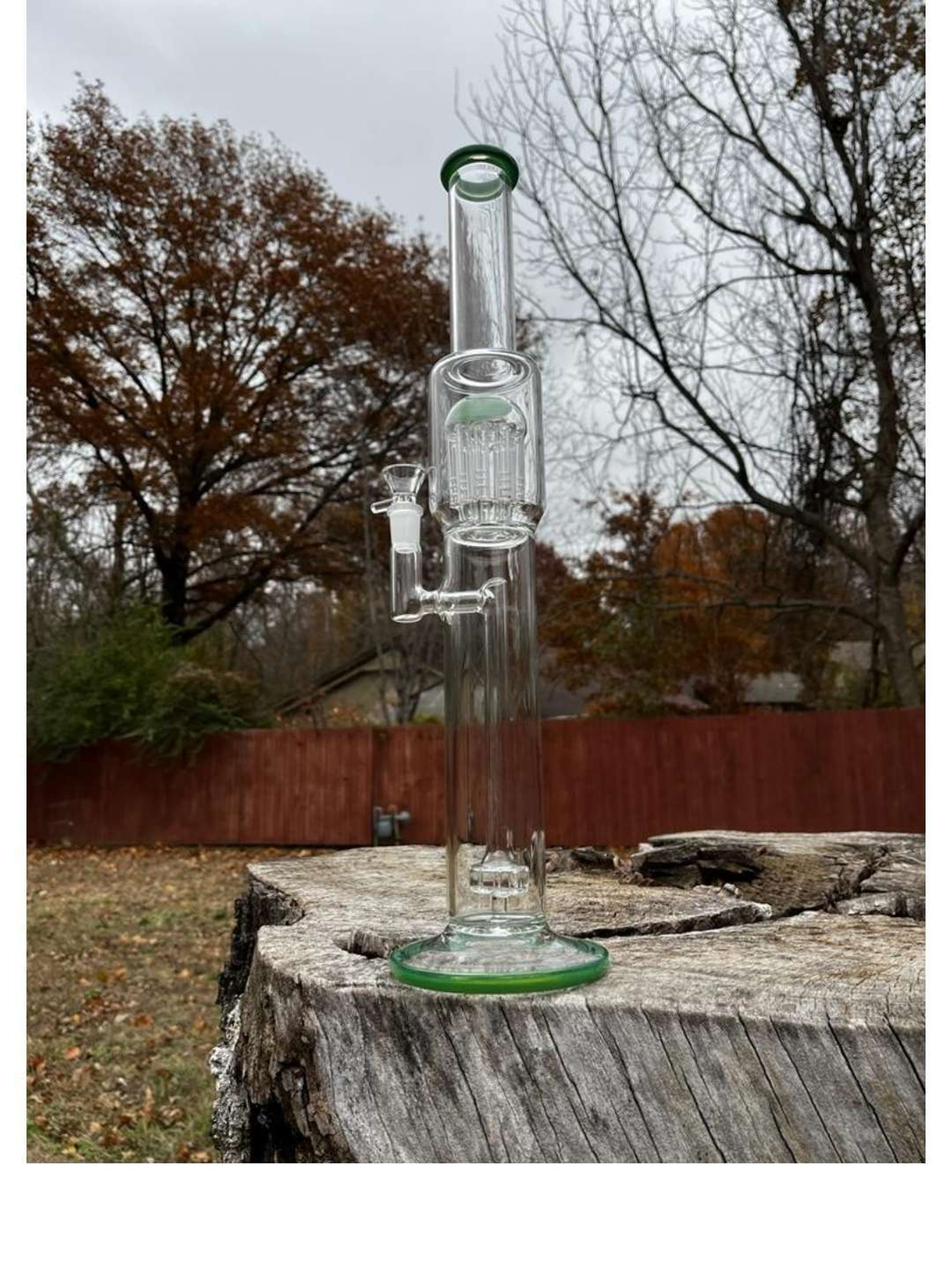 18” Tall Cylinder Recycler Glass Bong Rig image 0