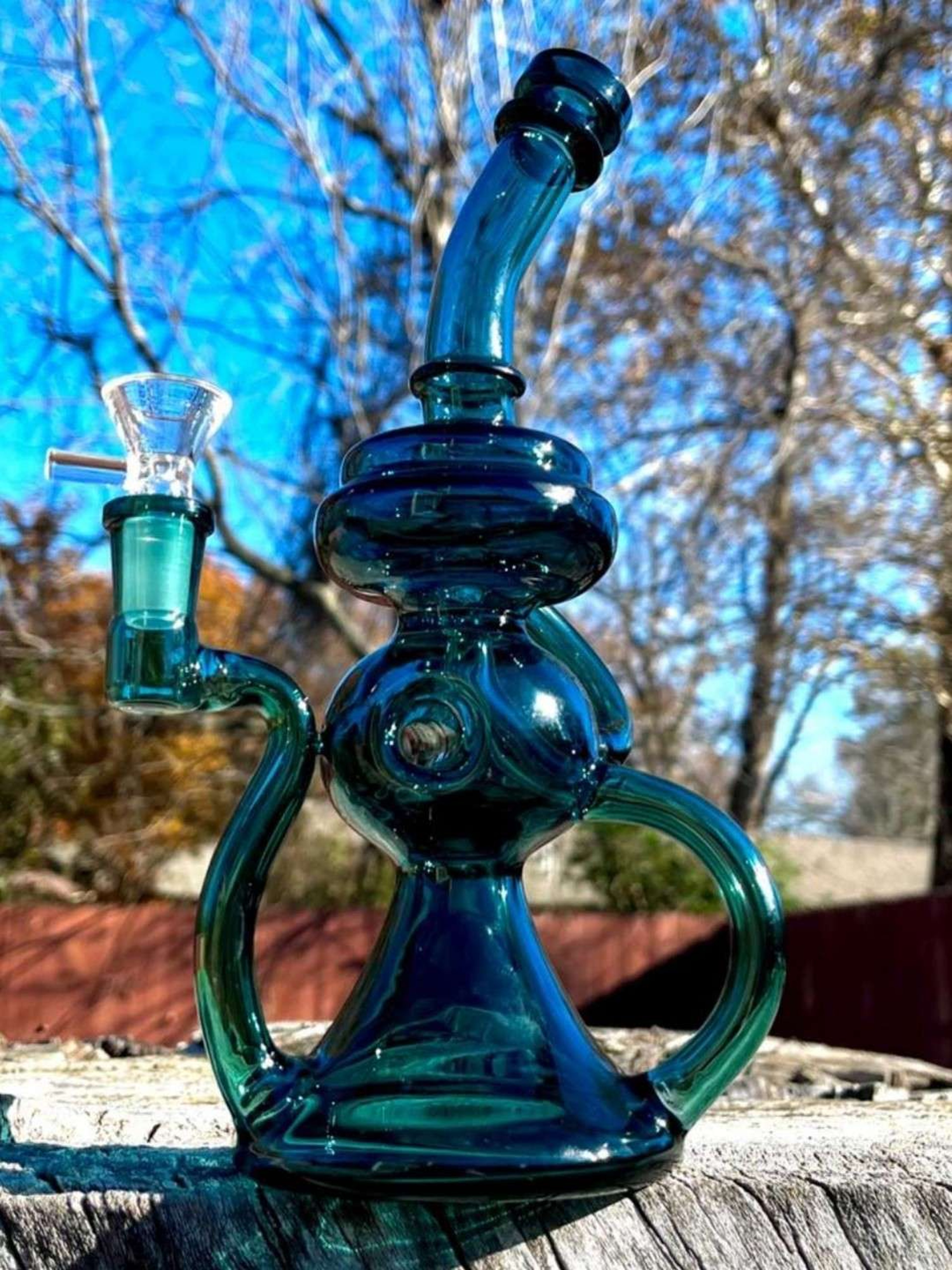 10" Green Recycler BeakerRig Or Bong image 0