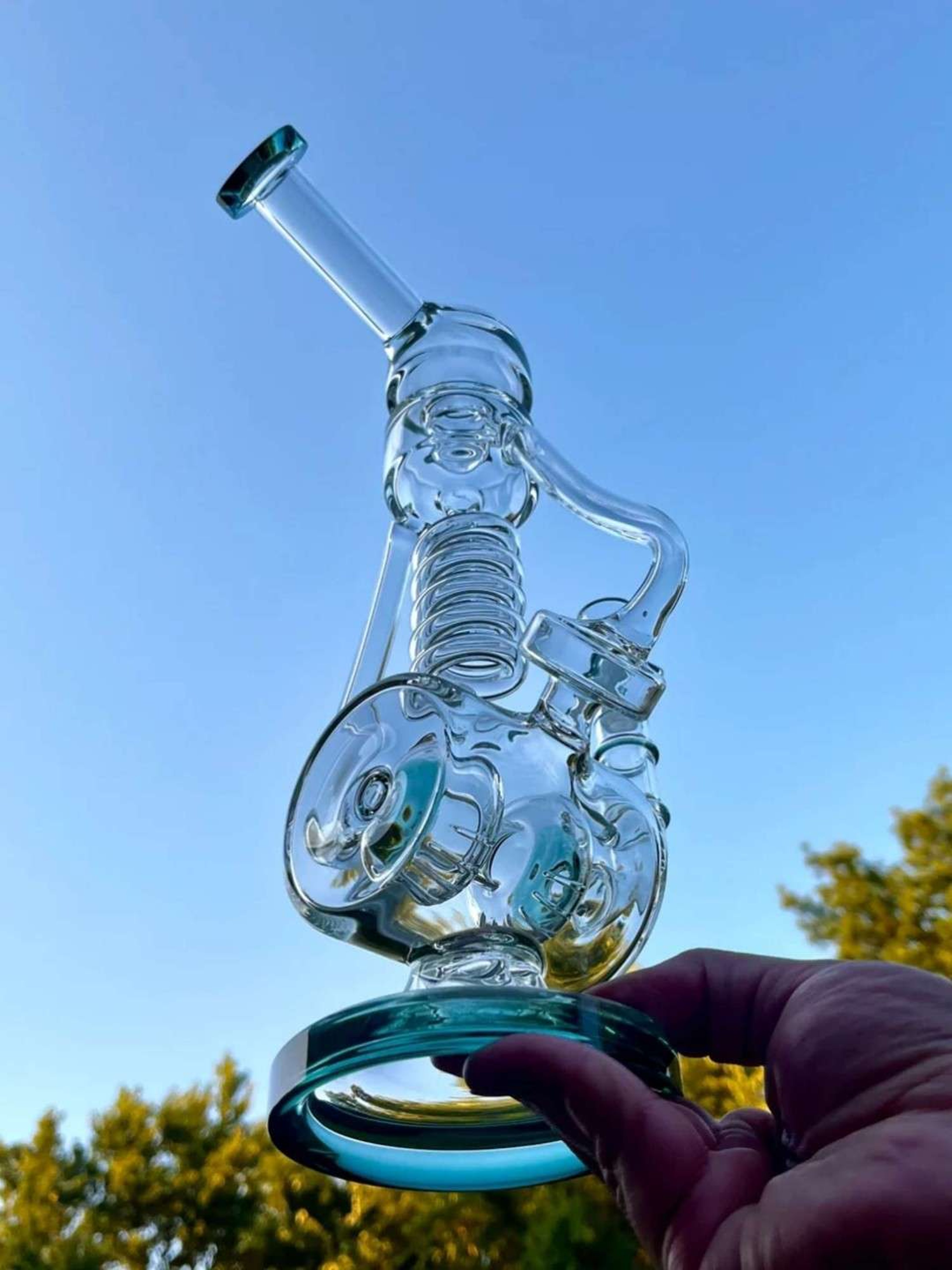 Astral Whirlpool Glass Recycler Bong Water Pipe and Rig image 0