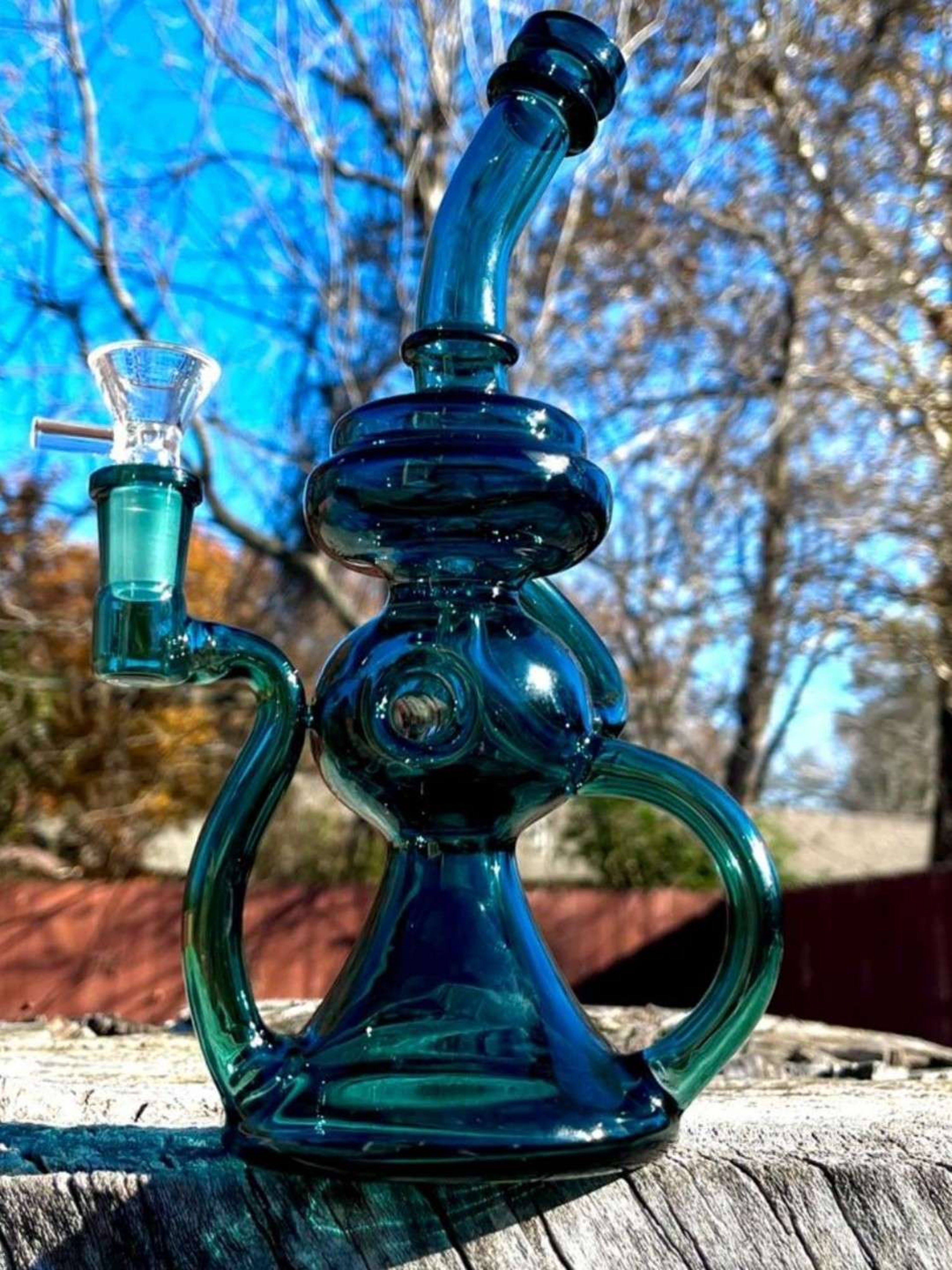 10" Green Recycler Beaker Rig Or Bong image 0