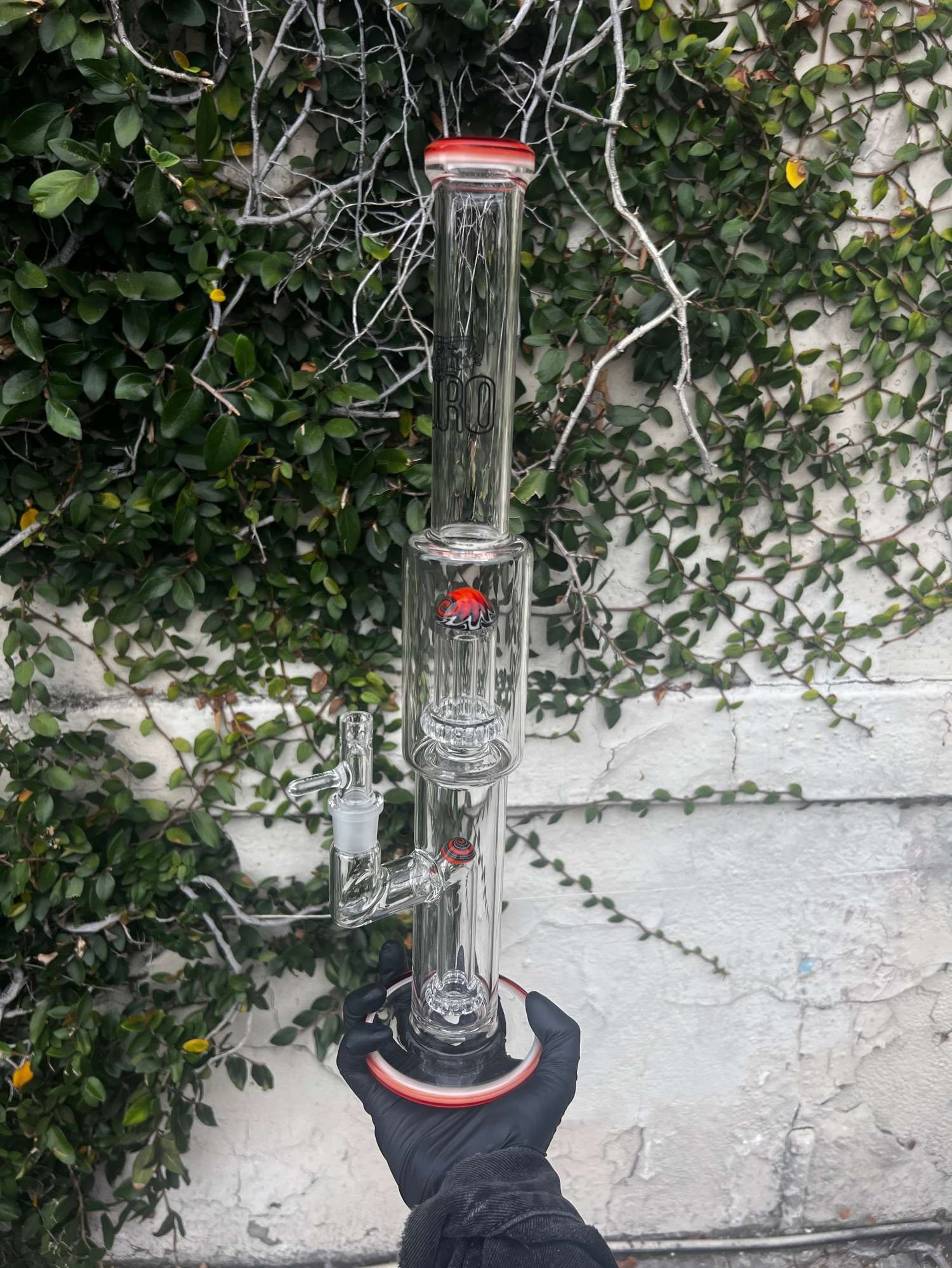 TORO GLASS CIRC 18” STRAIGHT TUBE RED REVERSALS (18mm image 0