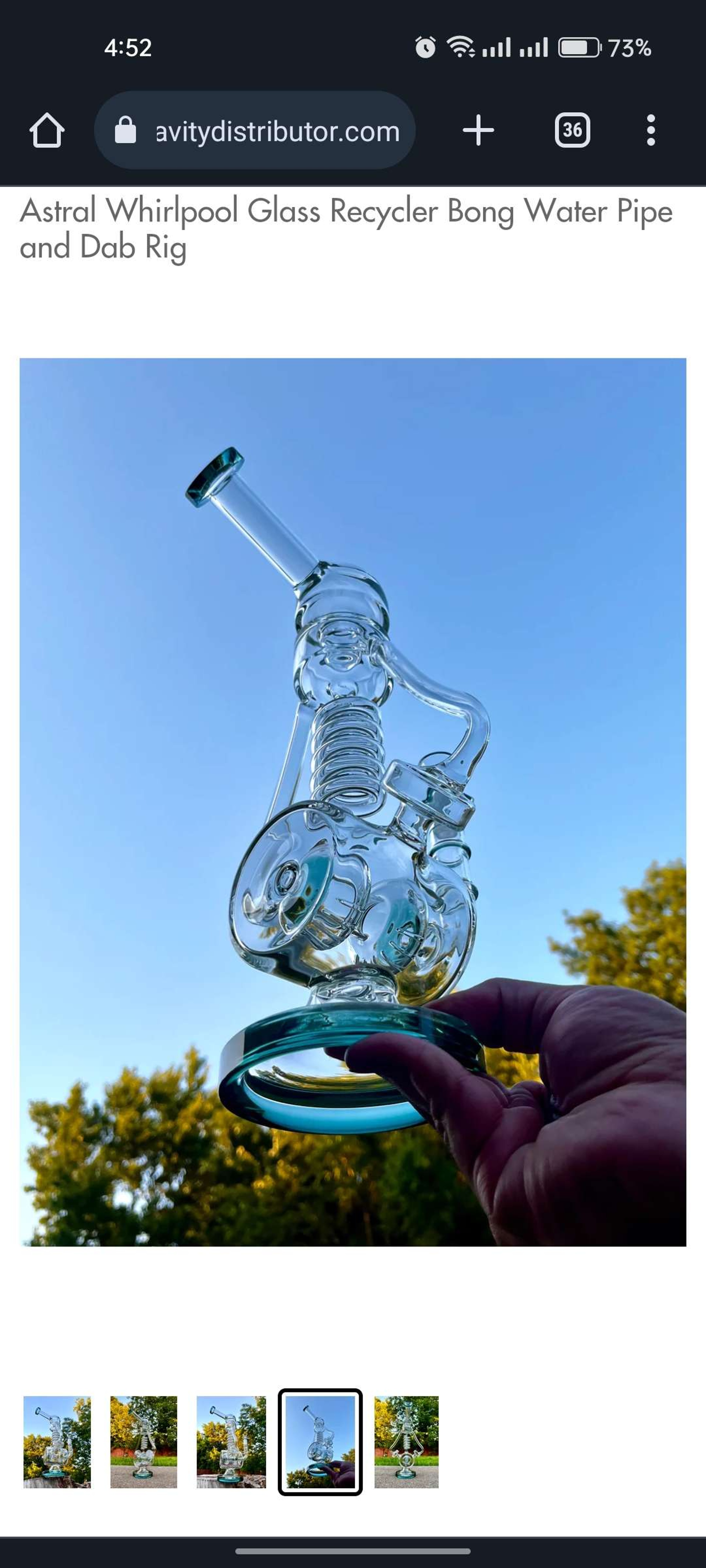 Astral Whirlpool Glass Recycler Bong Water Pipe and Rig image 0