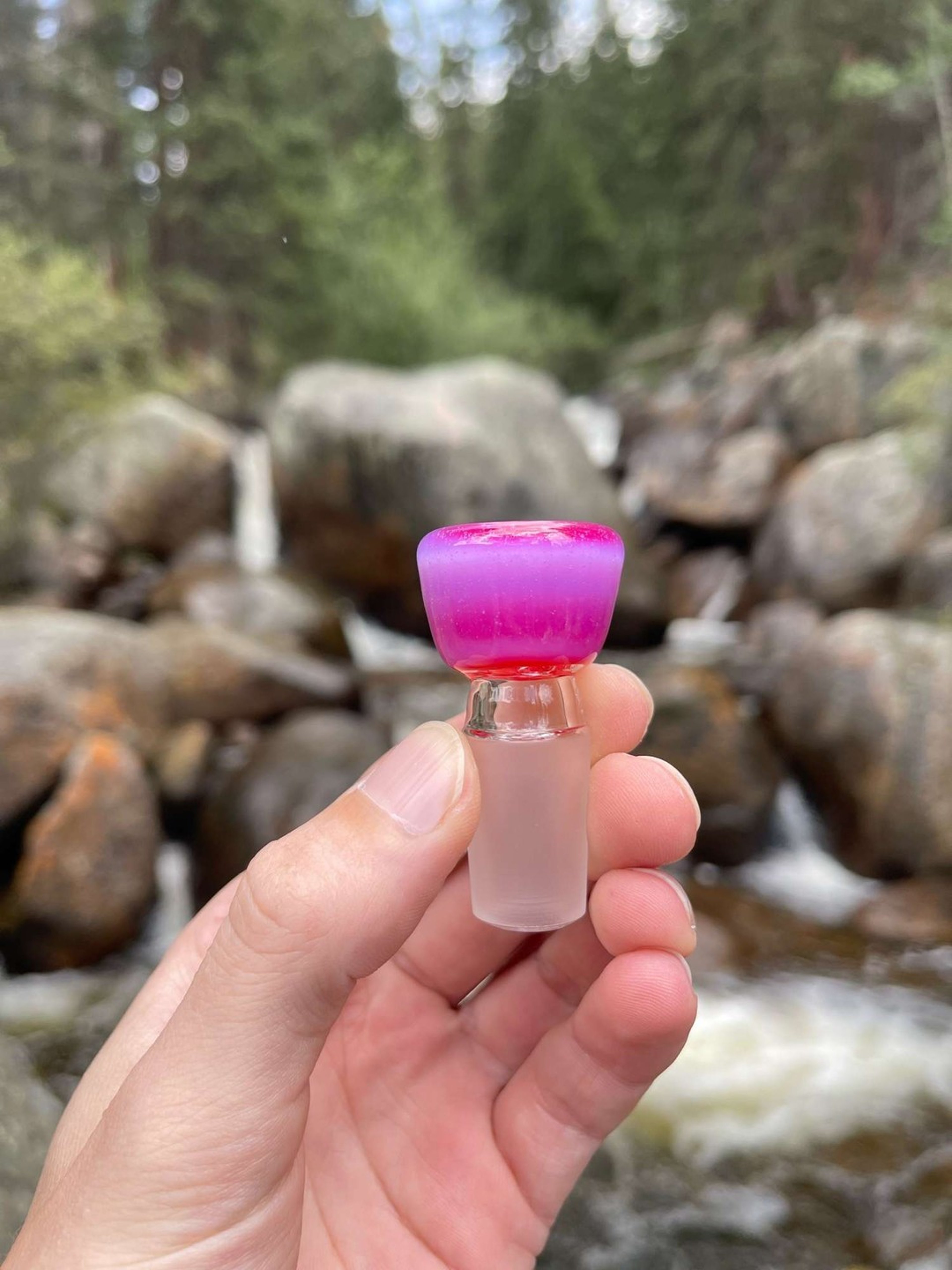 Preview pic of Pink Slyme over Poppy 18mm 4 hole slide