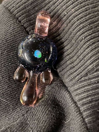 Preview pic of Pink/Yellow CFL Opal Drip Pendant