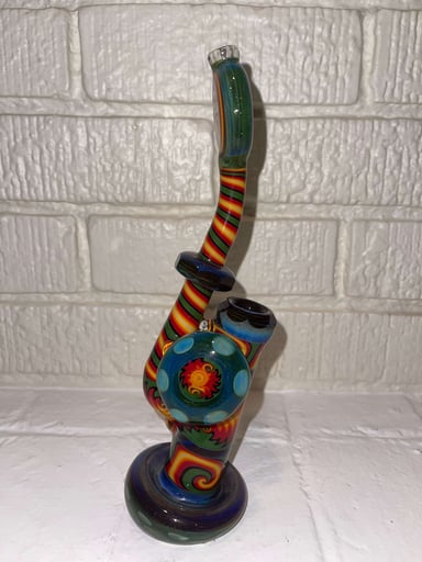 Preview pic of Mike Fro X Holy Water Faceted Glass Push Bubbler