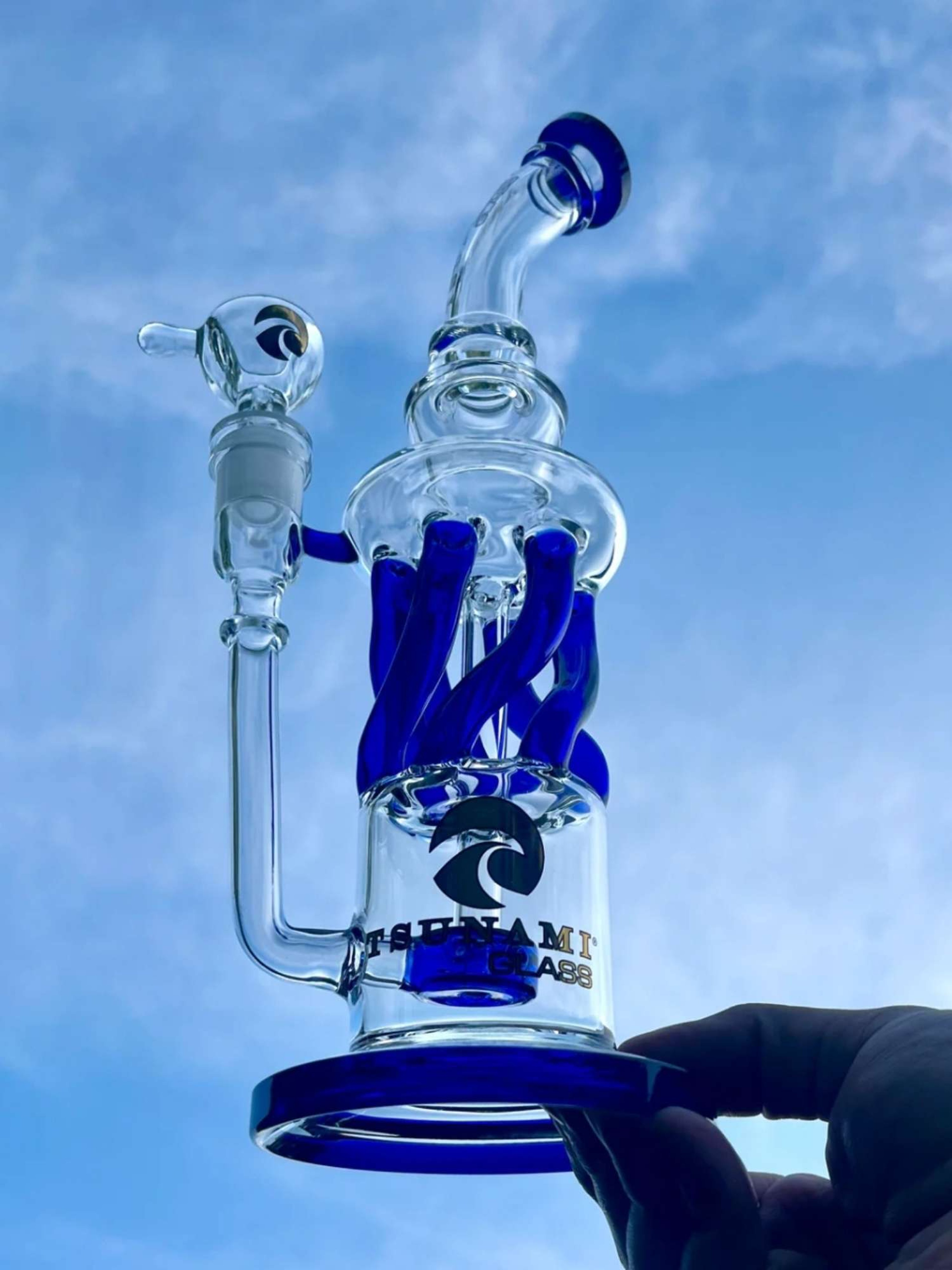 12" Tsunami Glass - Shower Head Twist Perc Recycler image 0