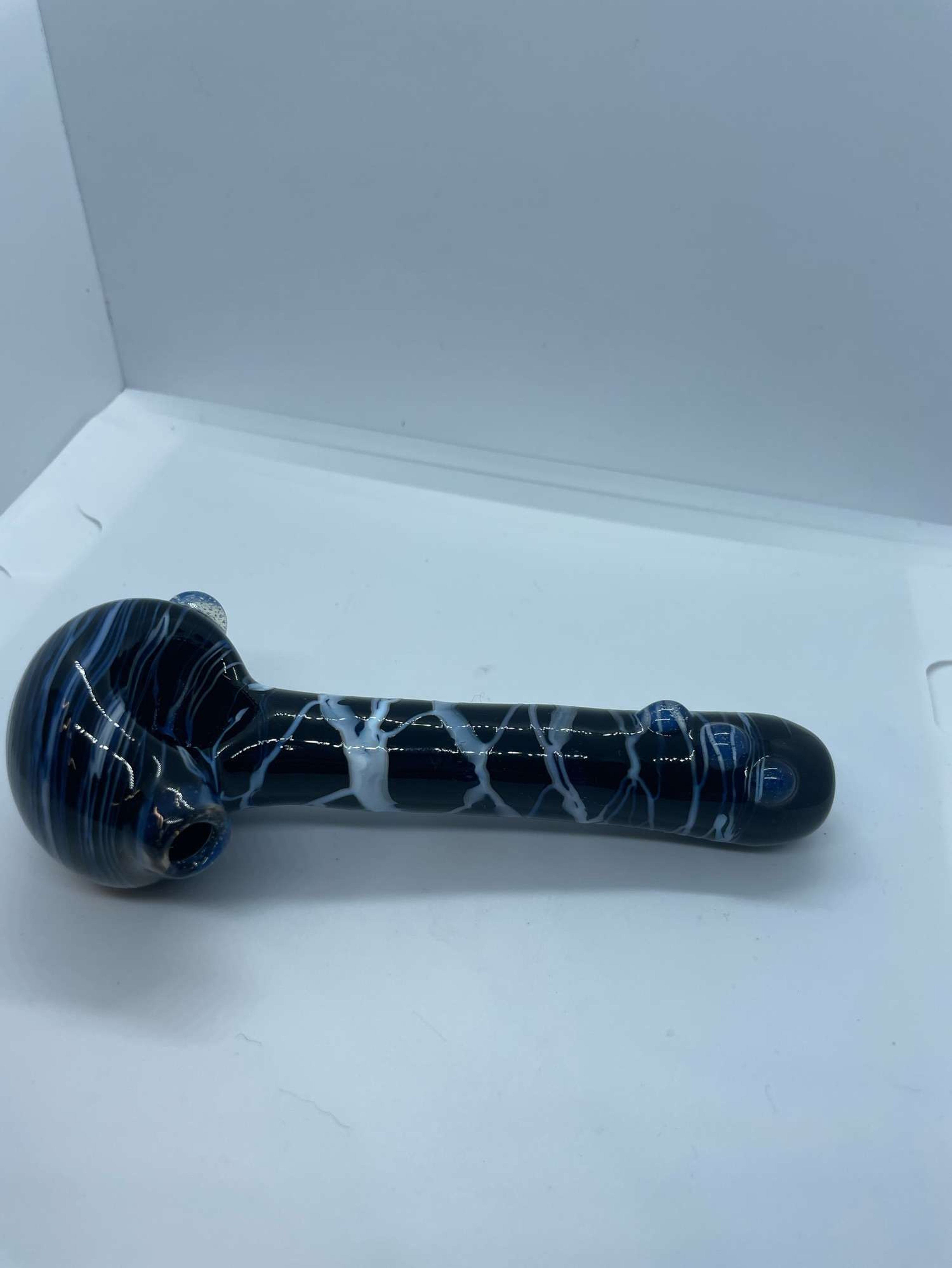 Marbled Handblown Spoon Pipe image 0
