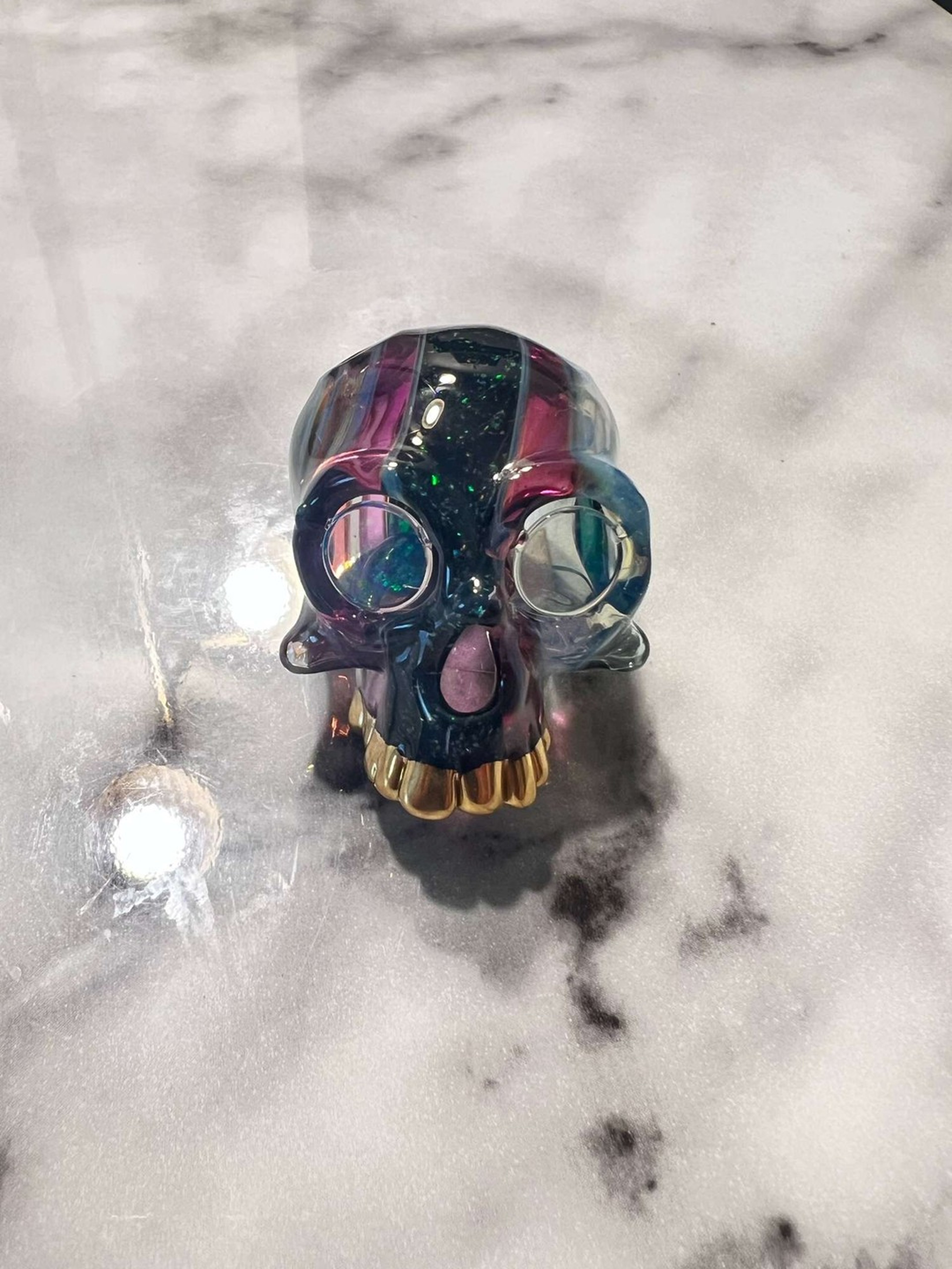 Skull Pendant with 24k Gold Grill image 0