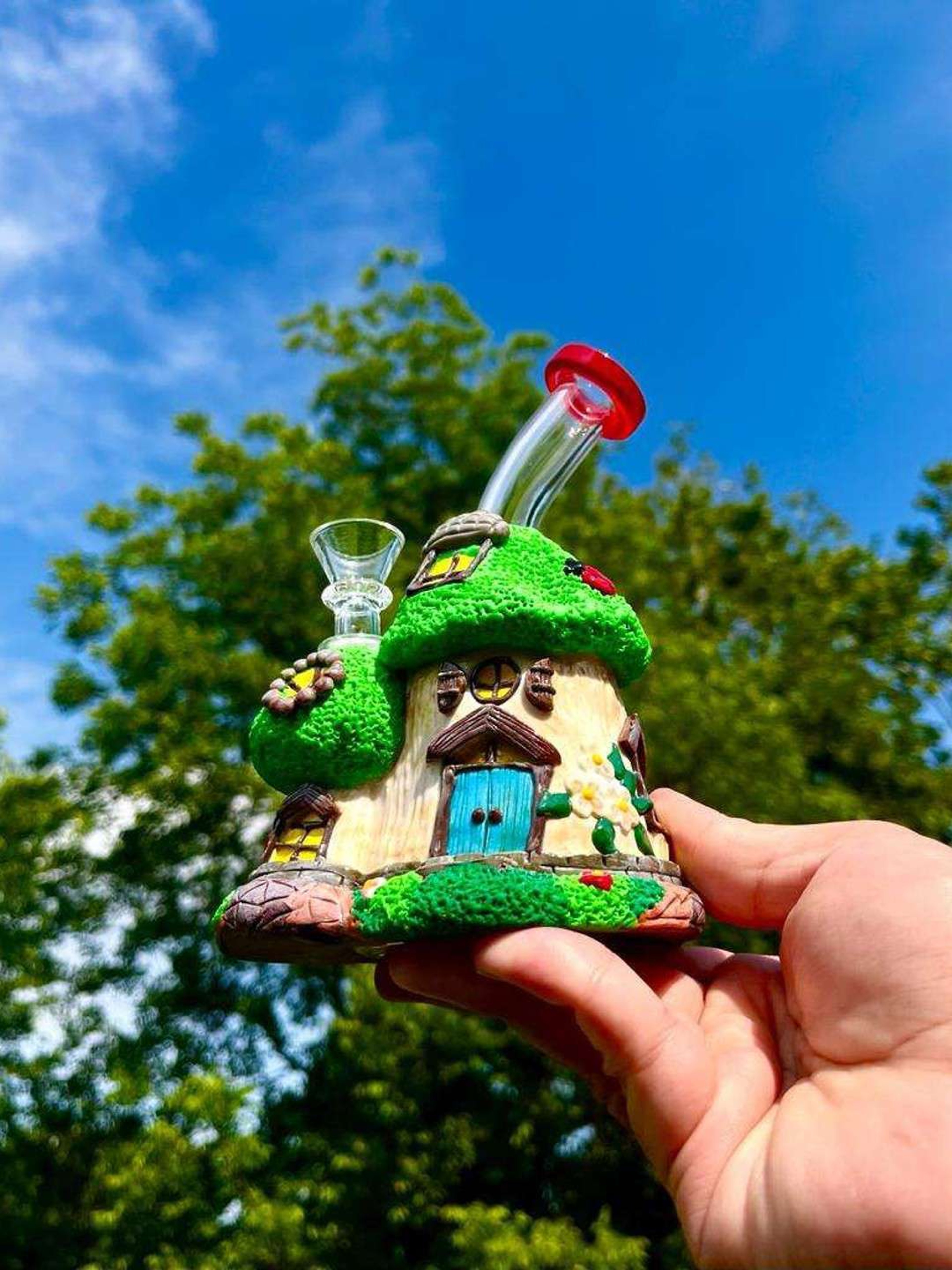 7" Mario House Glass Ceramic Bubbler image 0