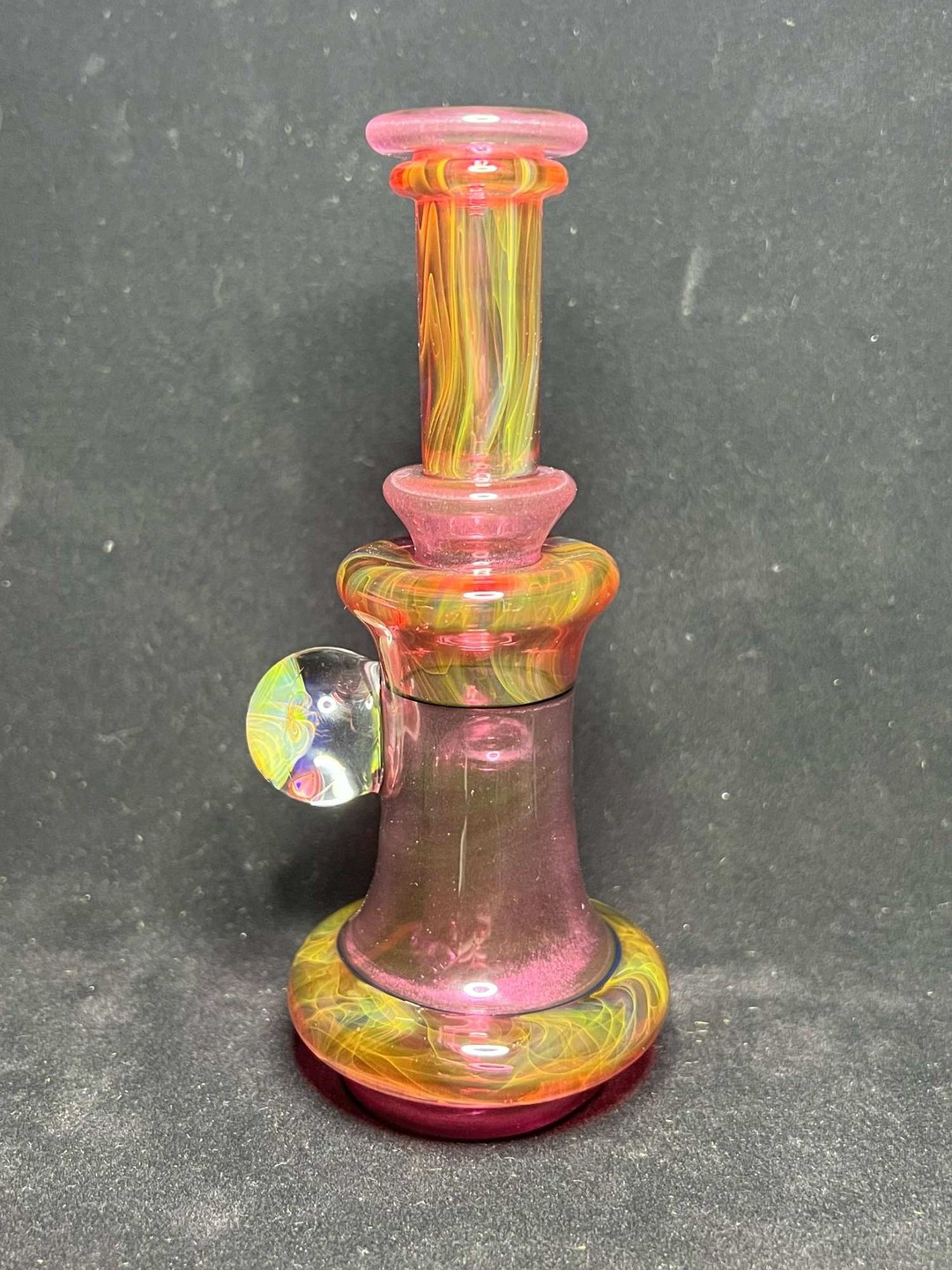 Preview pic of Fume Fold over Gold Ruby and Gold Amethyst over White Satin Peak Top