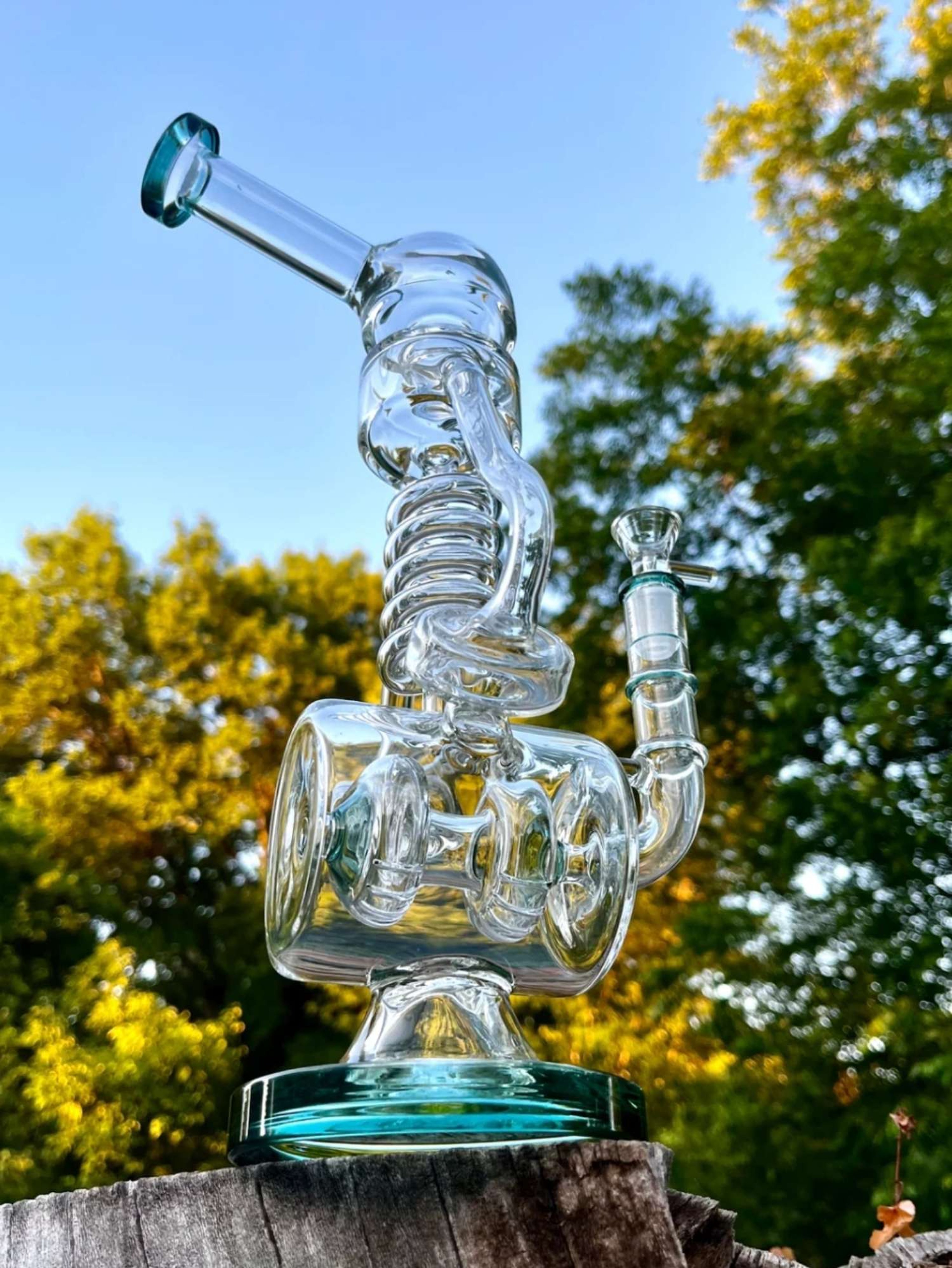 Astral Whirlpool Glass Recycler Bong Water Pipe and Rig image 0
