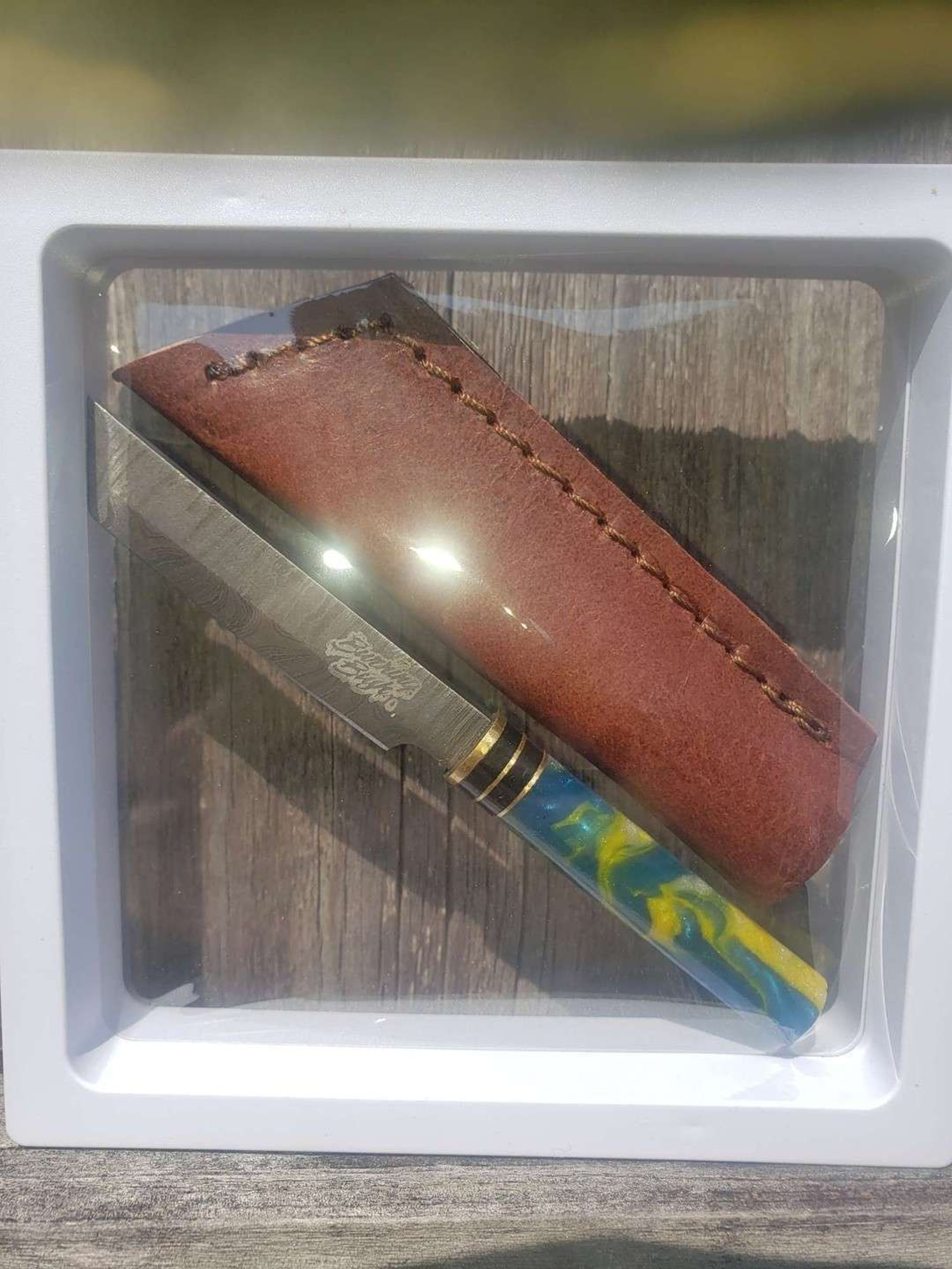Hand Forged Damascus Steel Dab Tool with Sheath image 0