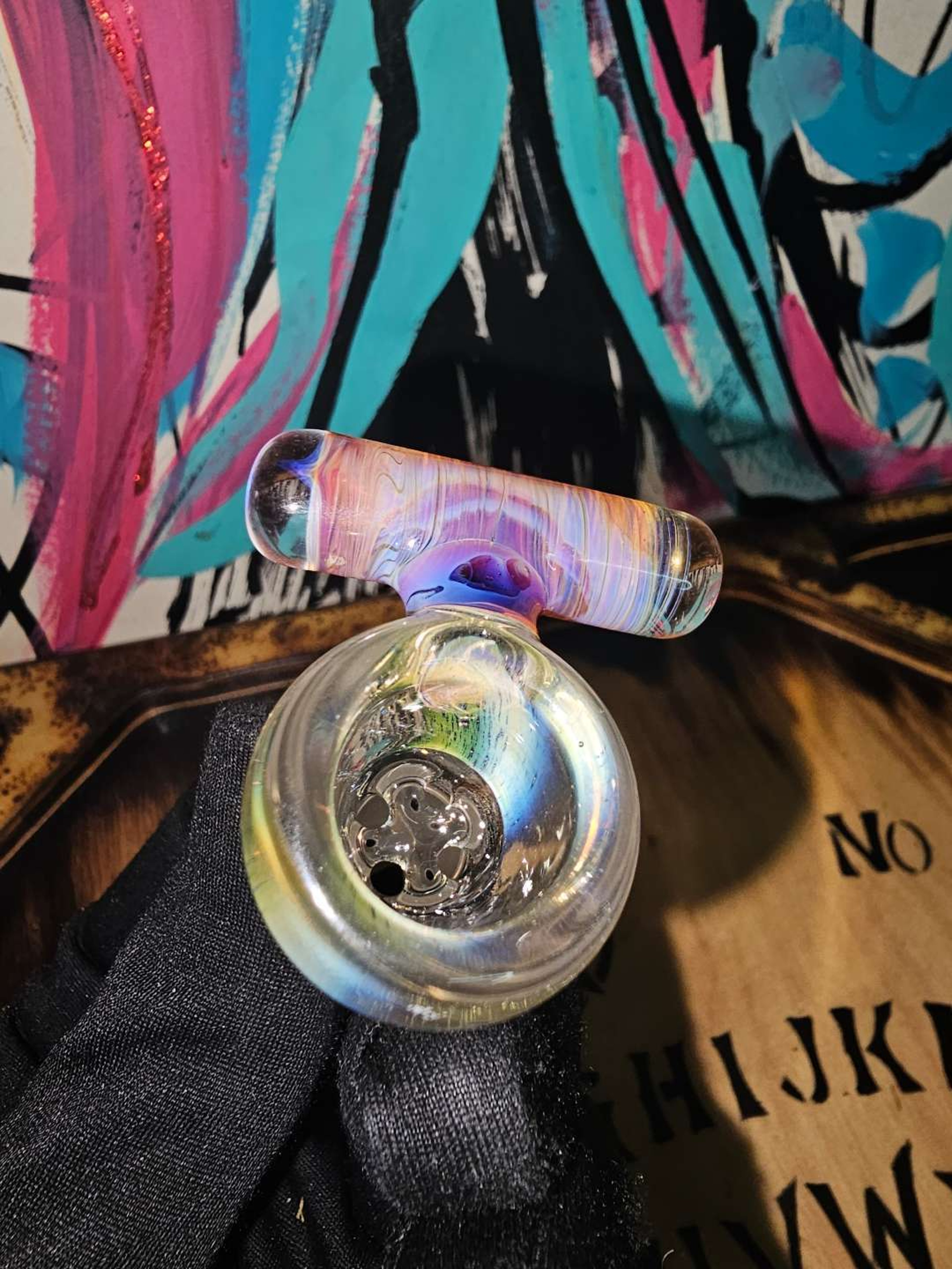 Fumed amber purple UV 14mm slide image 0