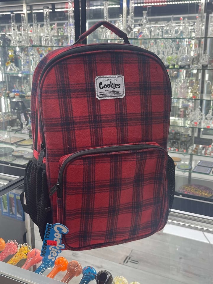 cookies smell proof mini backpack Escobar NAVY / No Size 18 x 17 x 7 Cookies Lumberjack Plaid Smell Proof