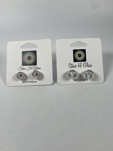 Preview pic of Steve H Glass OG Dot Pattern Earrings - 1 Pair Only