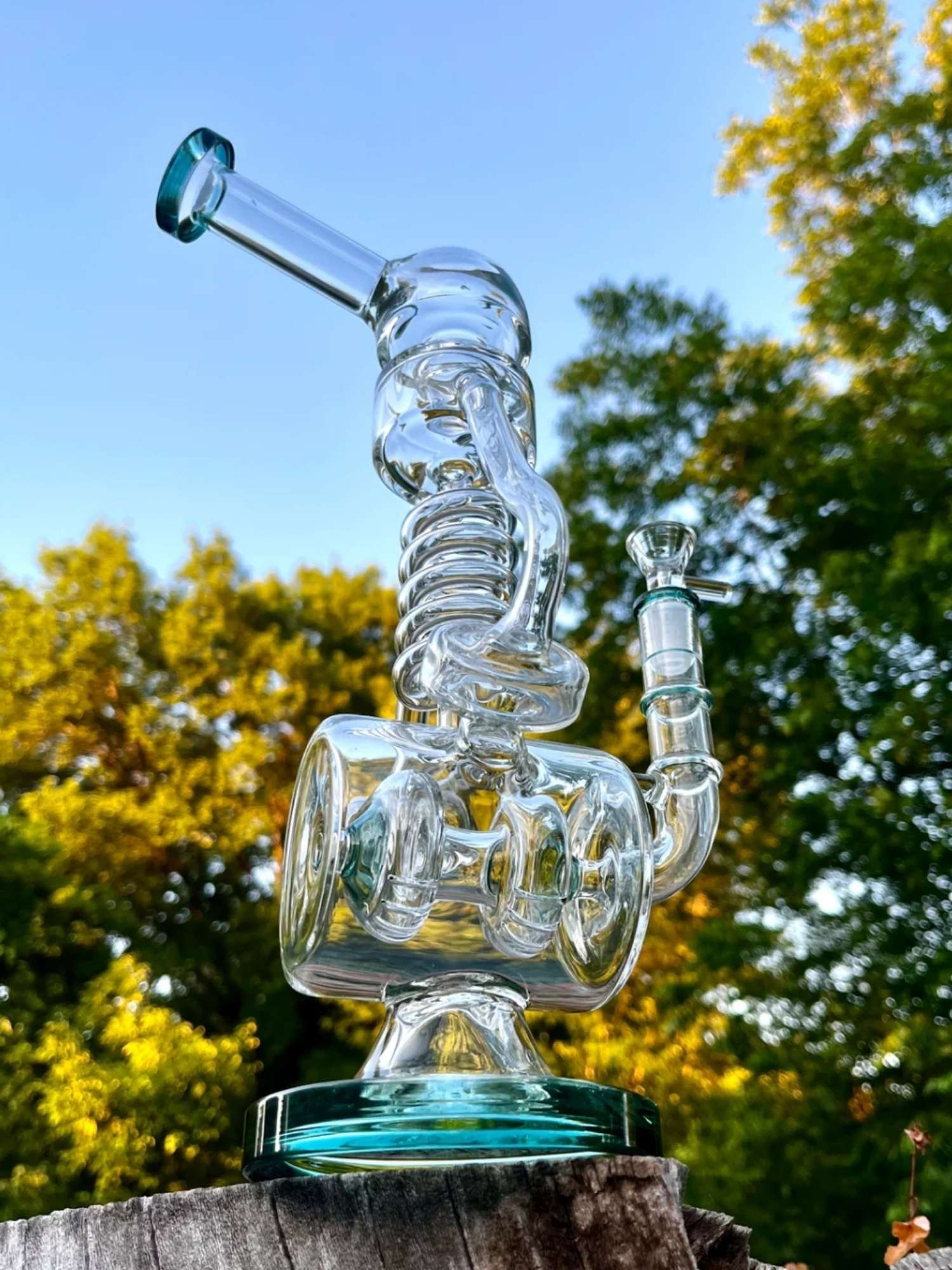 Astral Whirlpool Glass Recycler Bong Water Pipe image 0