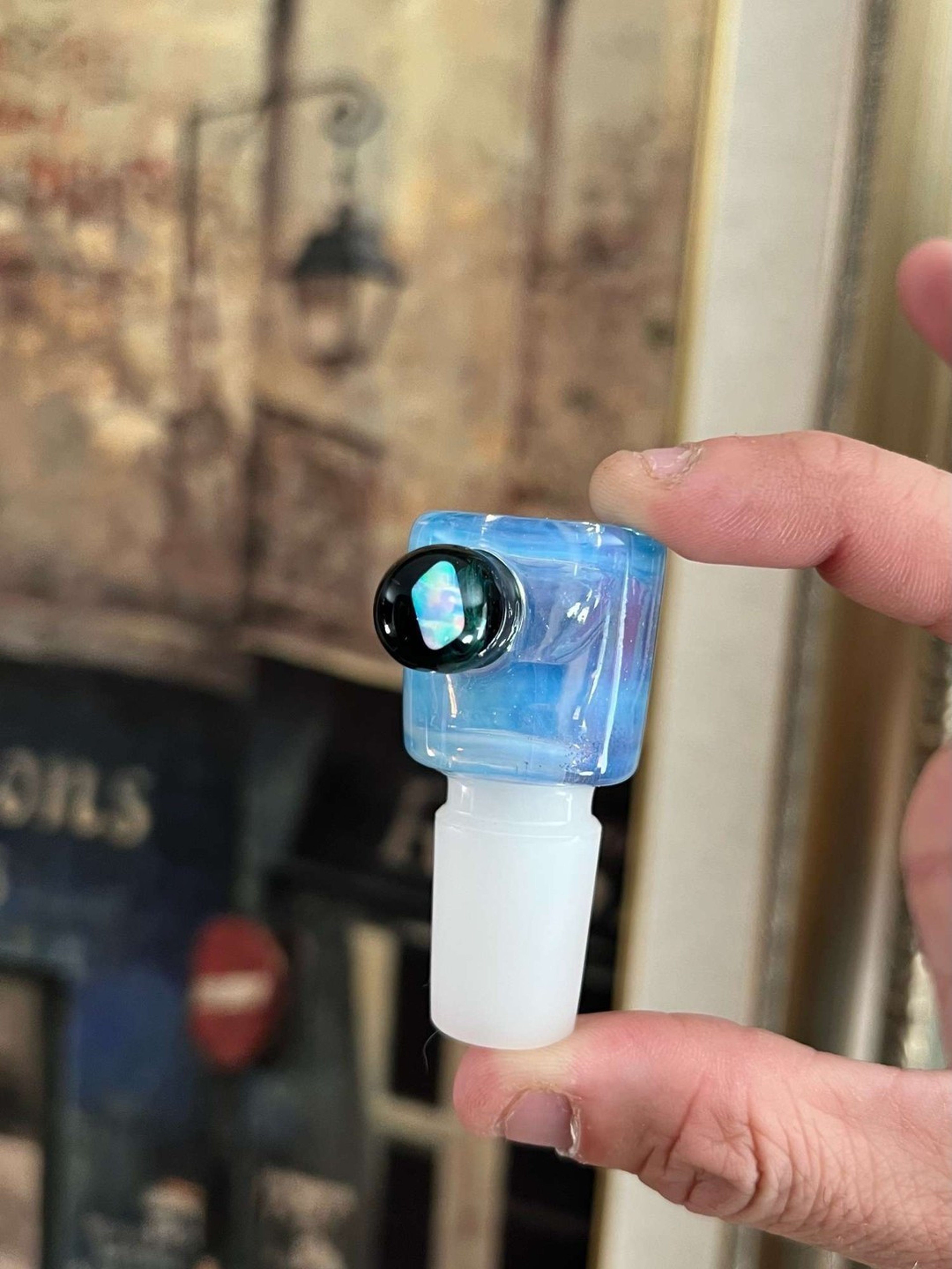 Preview pic of 18mm Harold Ludeman ghost x milky white opal slide