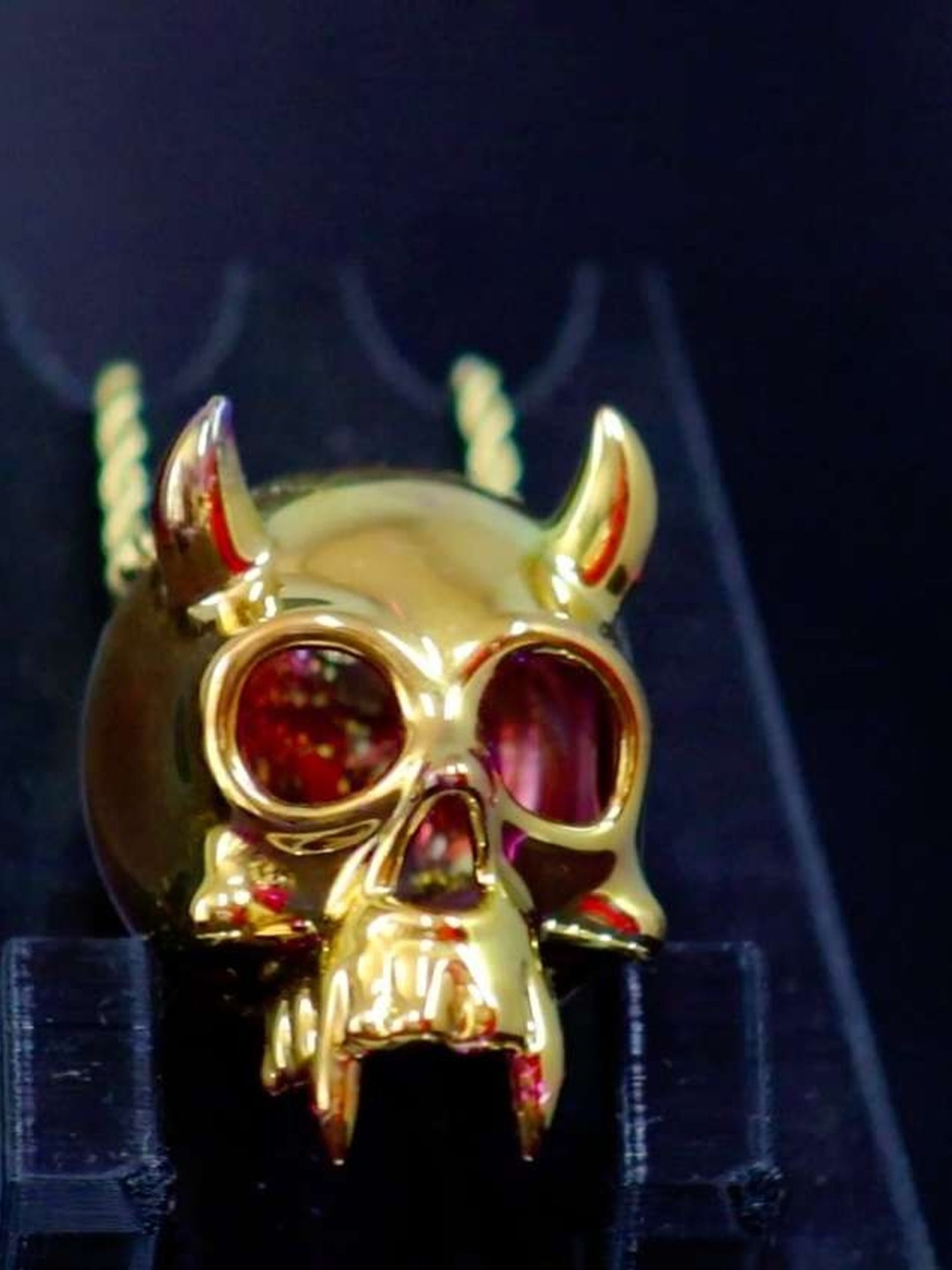 24k Gold fumed Kali Skull Pendant by Leebrodee image 0