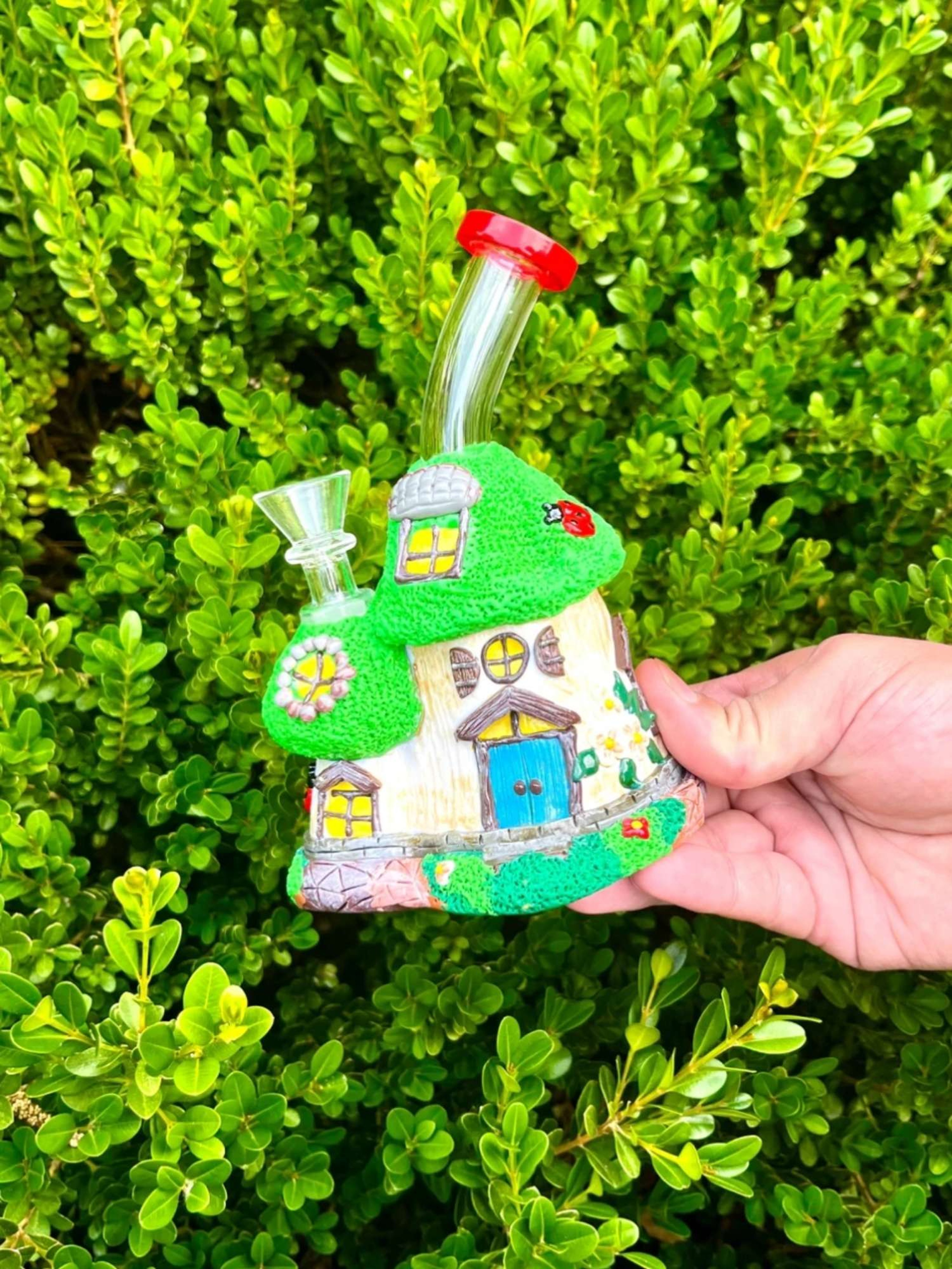 7" Mushroom Treehouse Ceramic Glass Pipe image 0