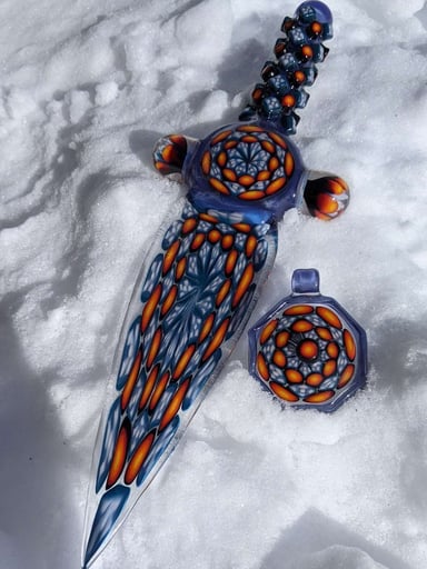 Preview pic of T Stokes #1 functional dagger and matching pendant set