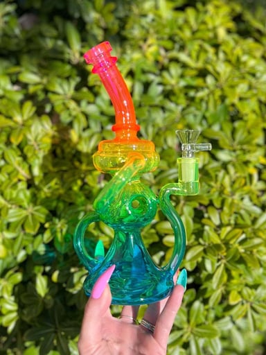 Preview pic of Neon Rainbow Recycler Water Pipe