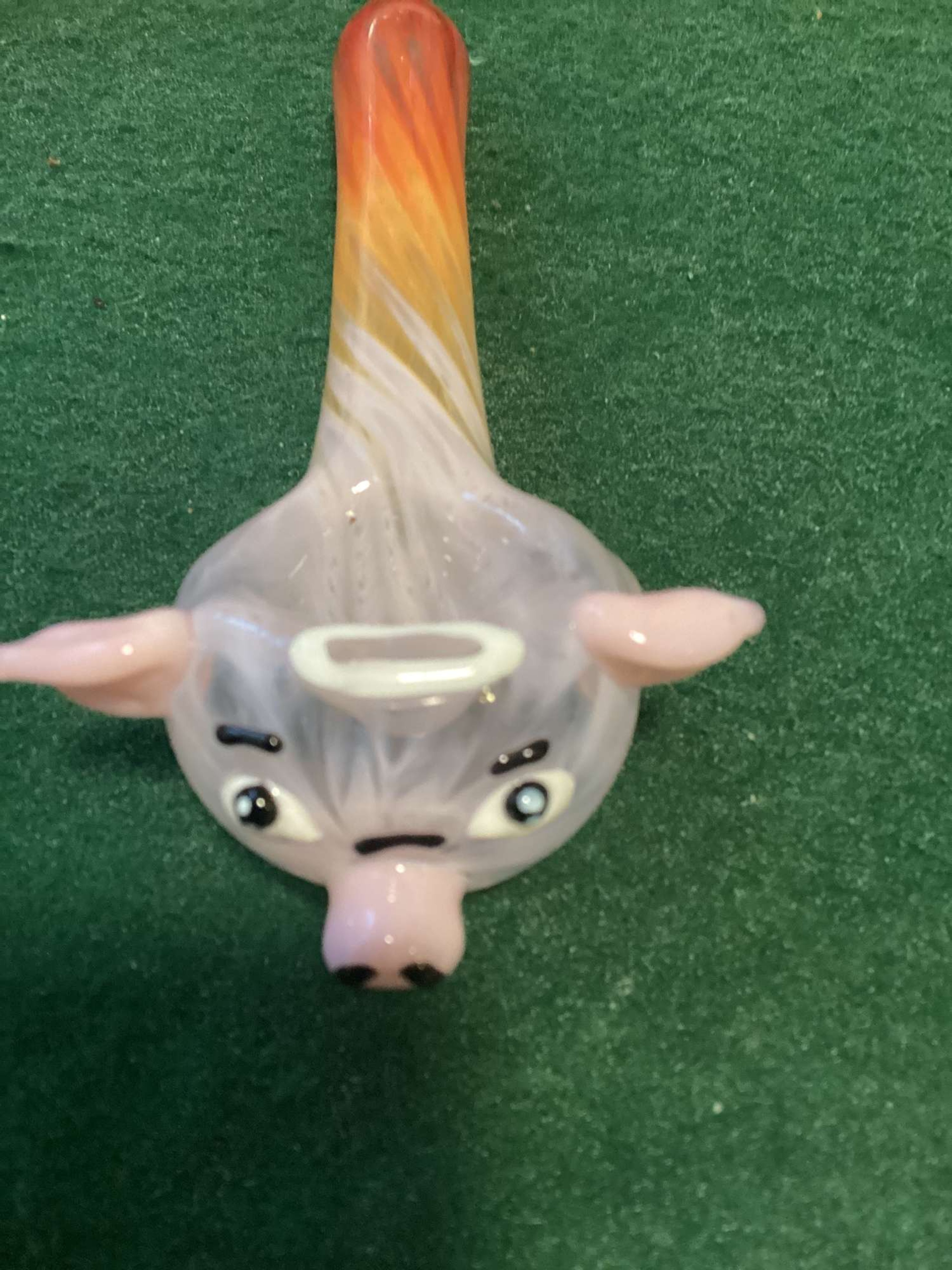 OOAK Handmade Psychedelic Pig Glass Pipe image 0