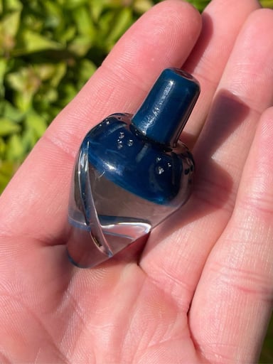 Preview pic of D-calcified hand engraved spinner cap blue 