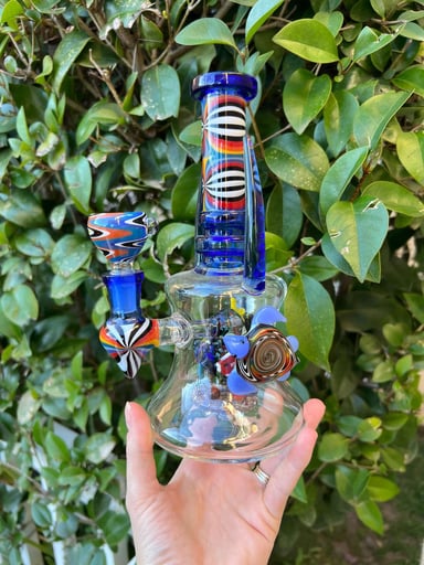 Preview pic of Turtle Reef Wig Wag Water Pipe With Bowl, Cap, and Tool