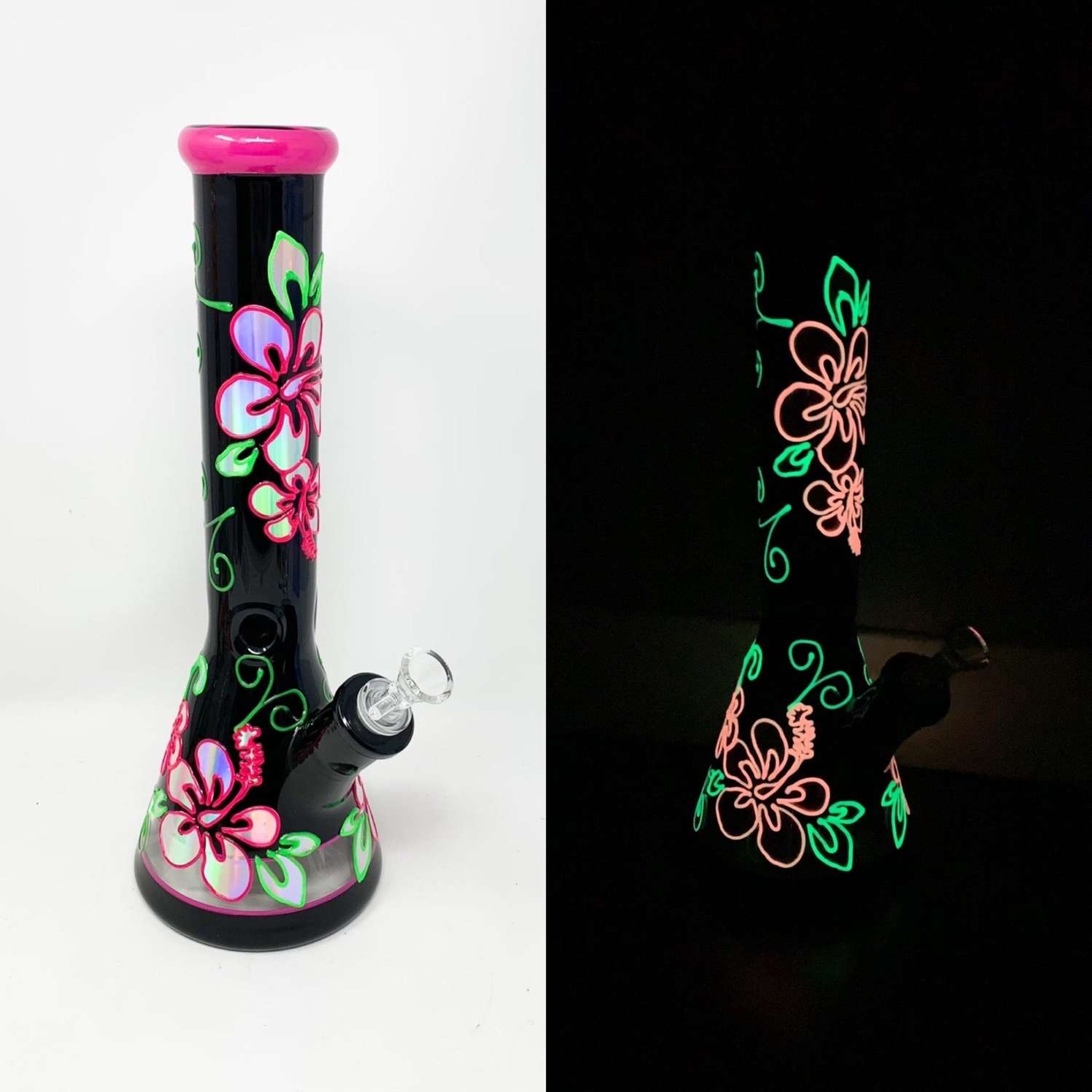 Glow In The Dark Hawaiian Flower 12in Beaker image 0