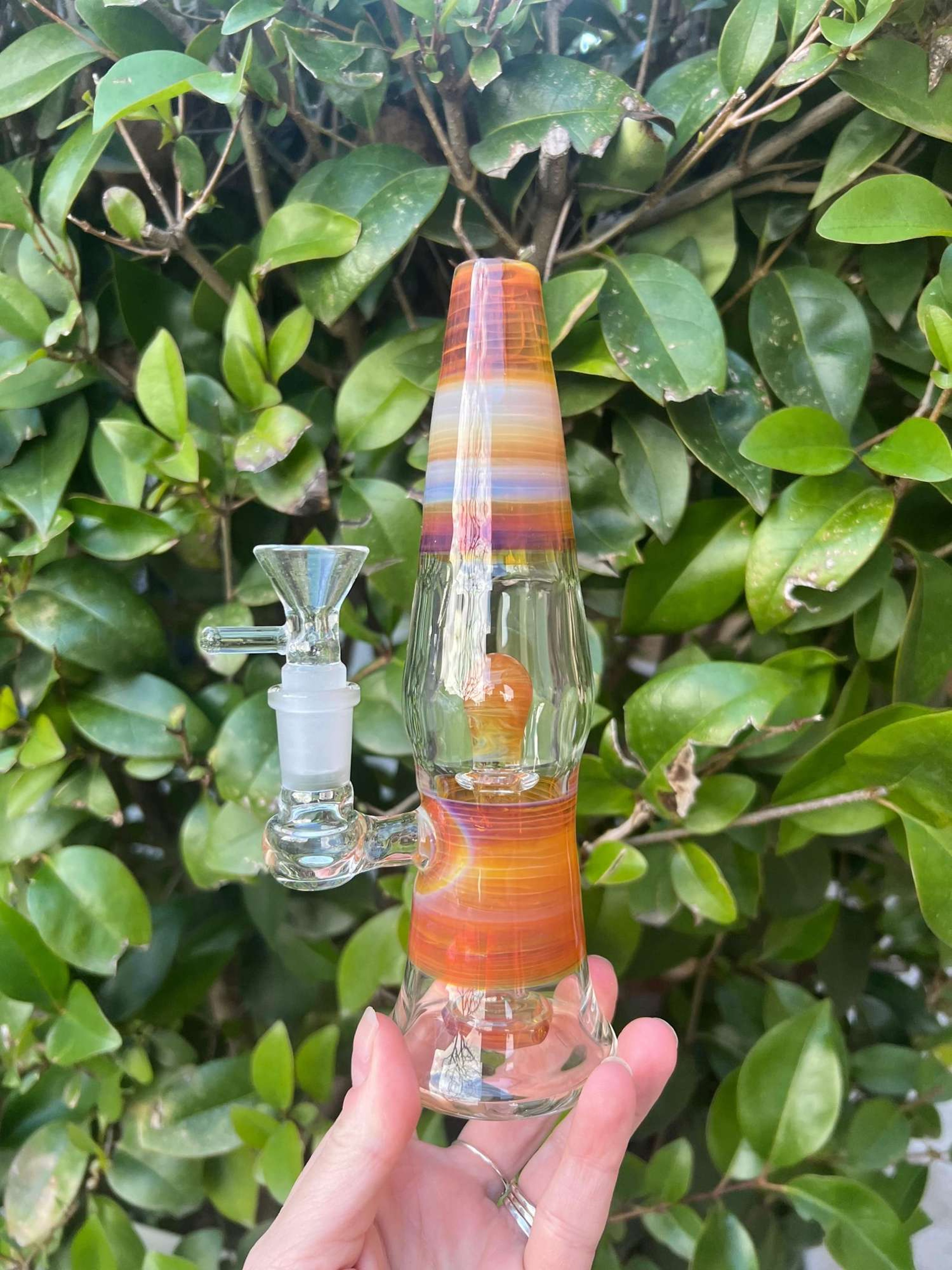 Guru Glass Orange Sherbert Chaos Lamp Water Pipe image 0