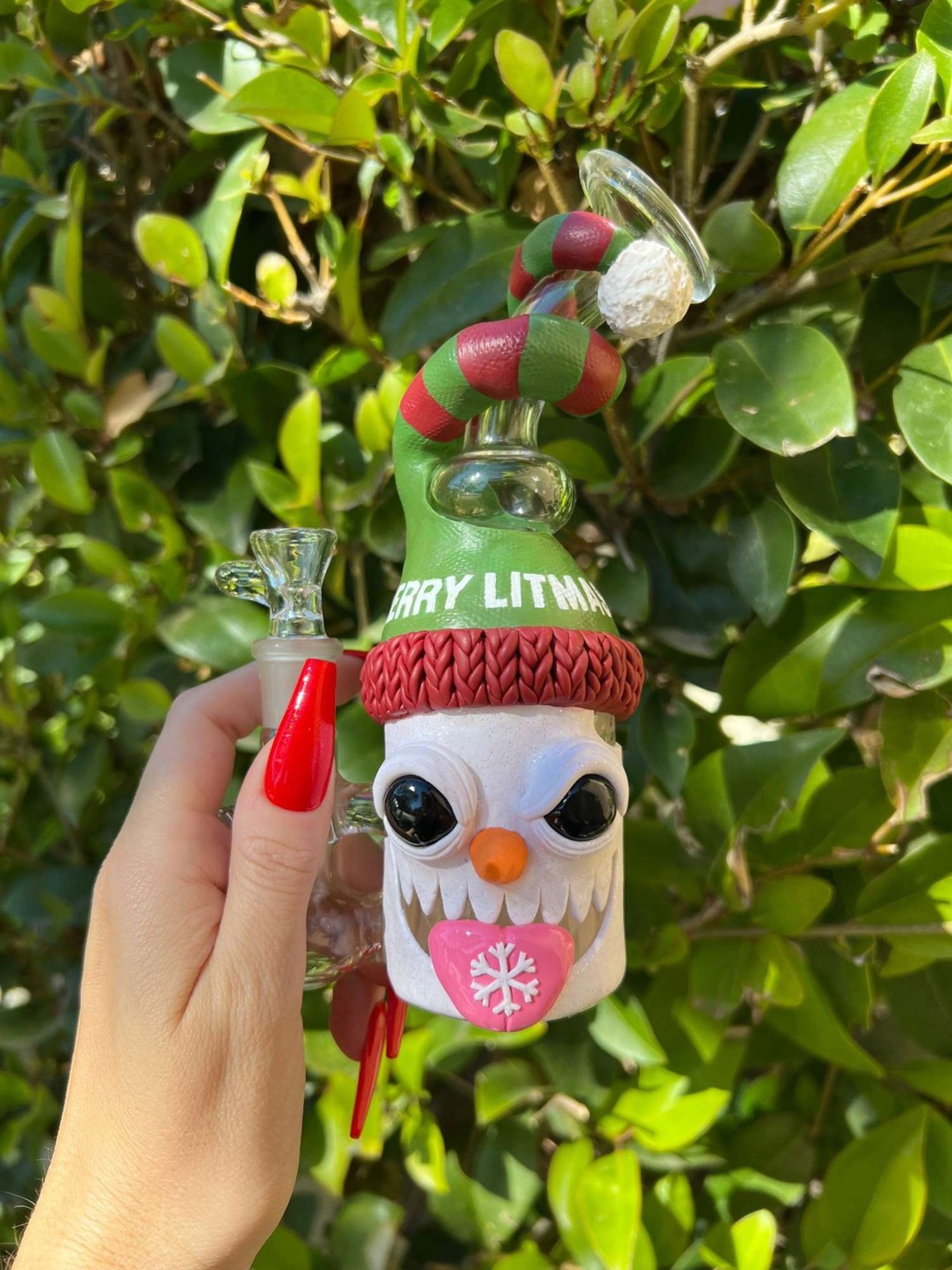 Lolo Mojo X Daft Glass Angry Snowman Water Pipe image 0
