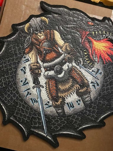Preview pic of Skyrim dovahkin moodmat! Uv glow!