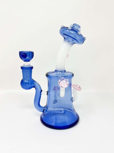 Preview pic of Blue Mushroom Fungi 8 Inch Water Pipe