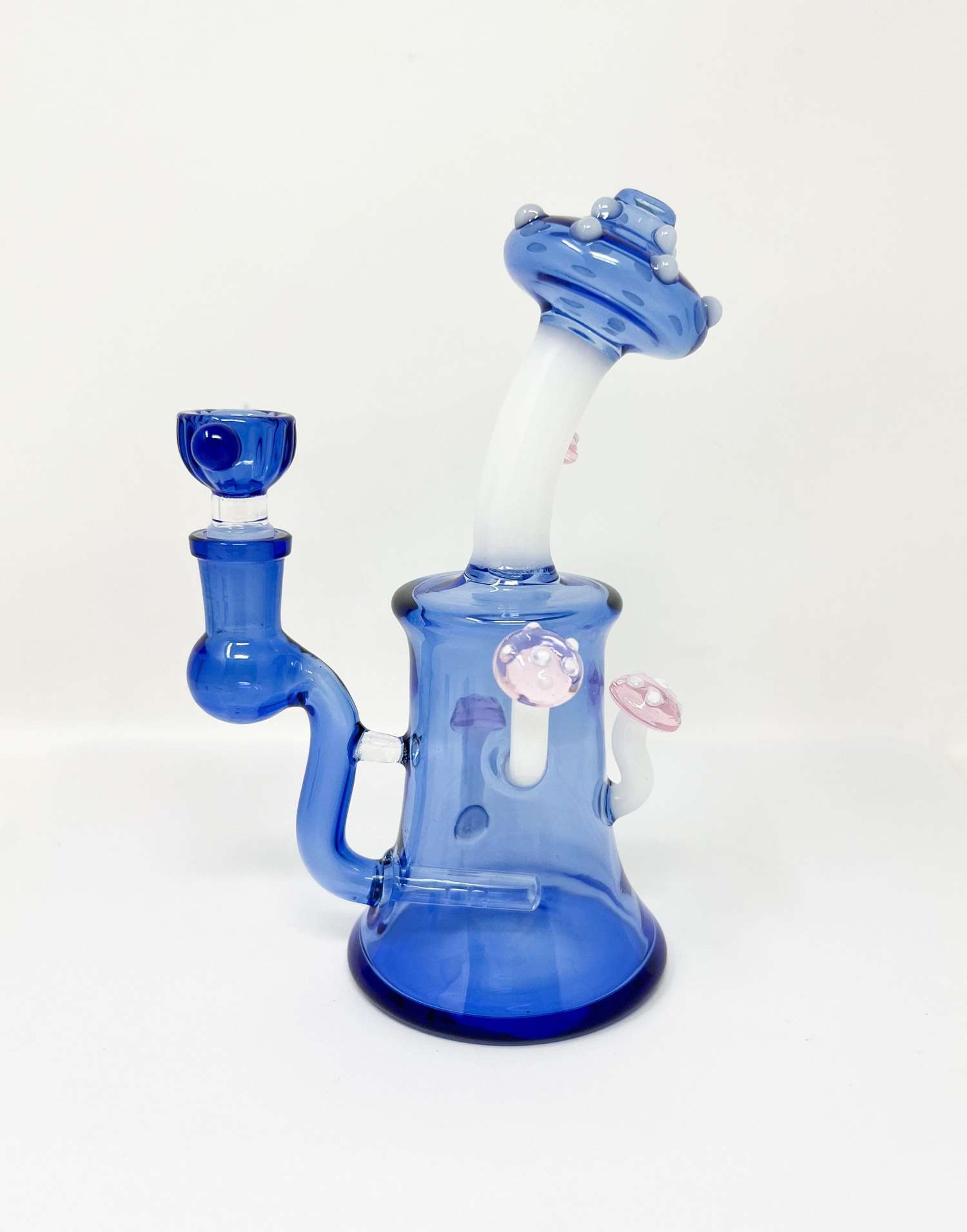 Blue Mushroom Fungi 8 Inch Water Pipe image 0
