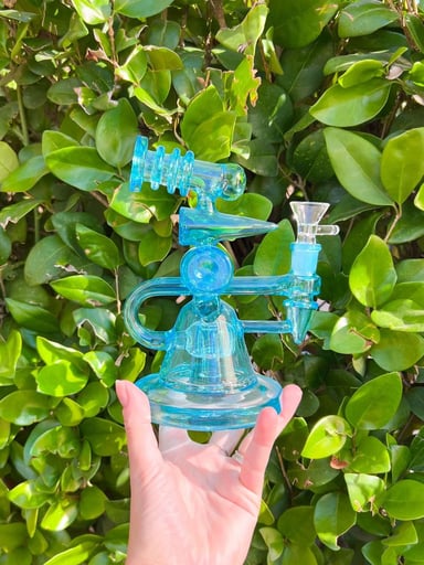 Preview pic of Neon Blue RayGun Recycler Water Pipe