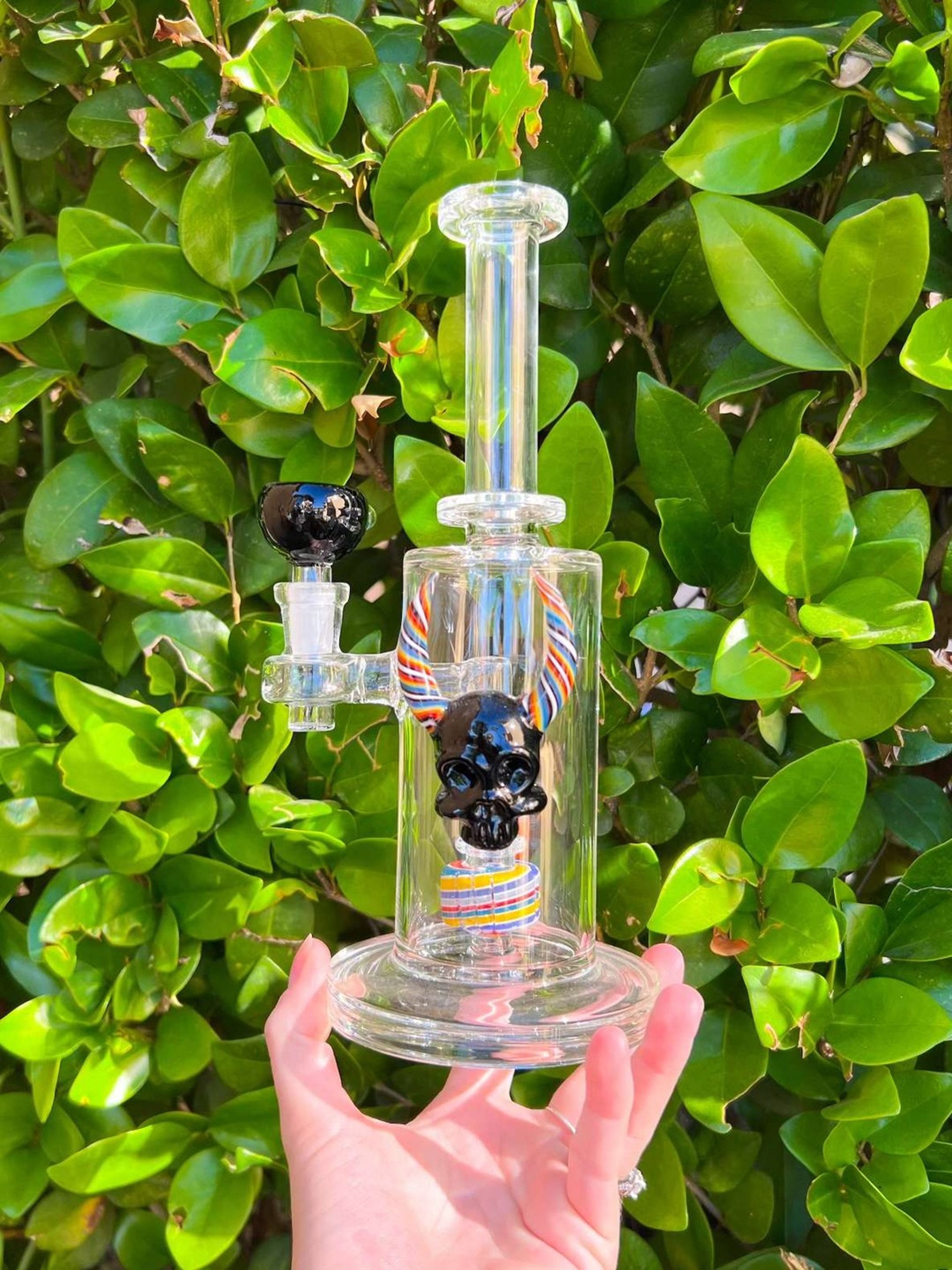 Skull Wig Wag Straight Tube Water Pipe image 0
