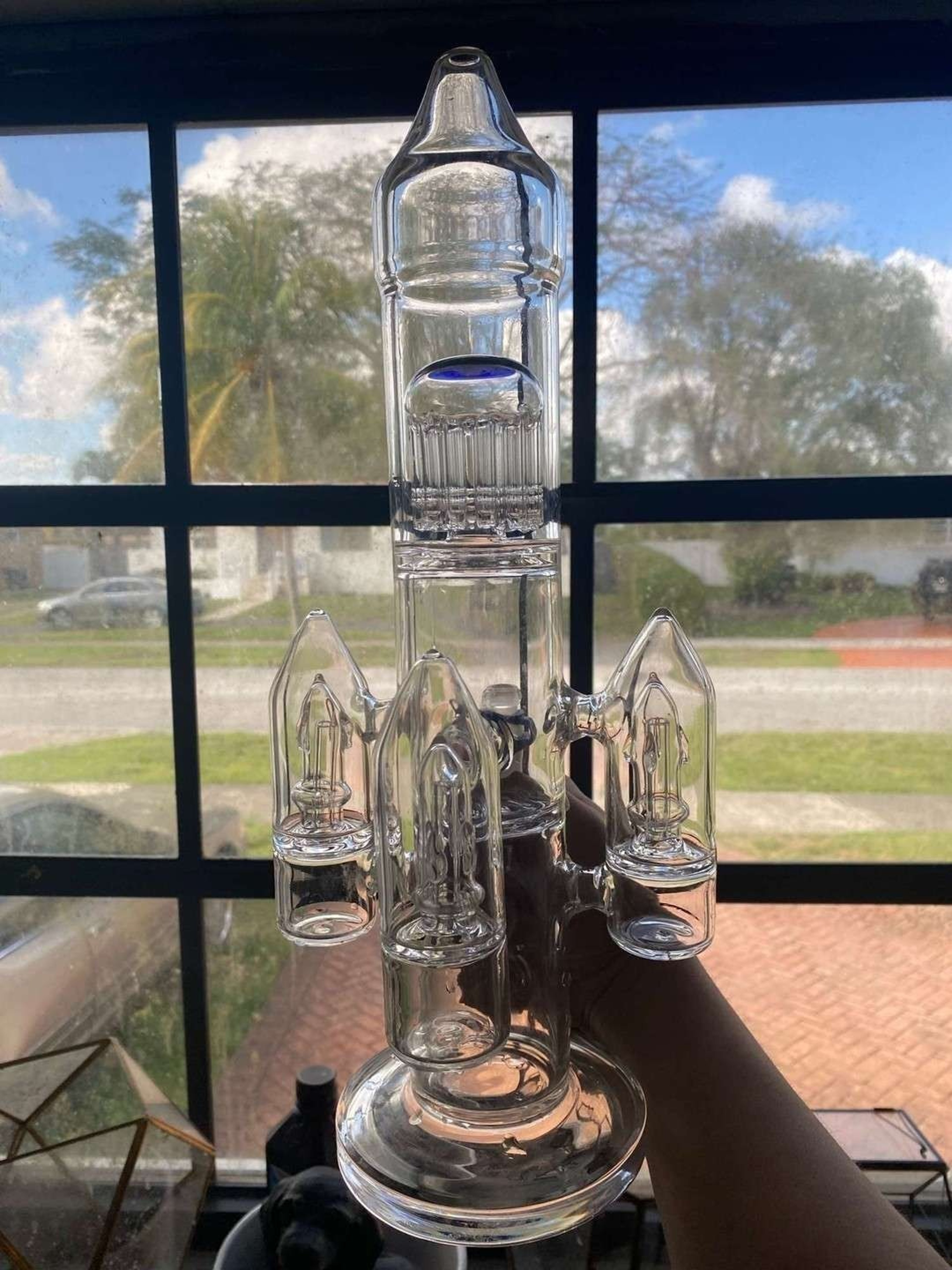 RocketShip Bong Triple Shower Head perc & tree perc image 0