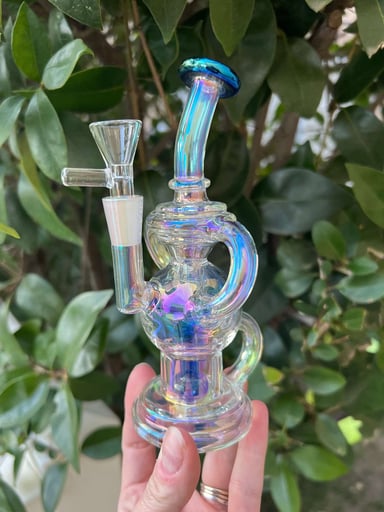 Preview pic of Mini Iridescent 6 Inch Recycler Water Pipe