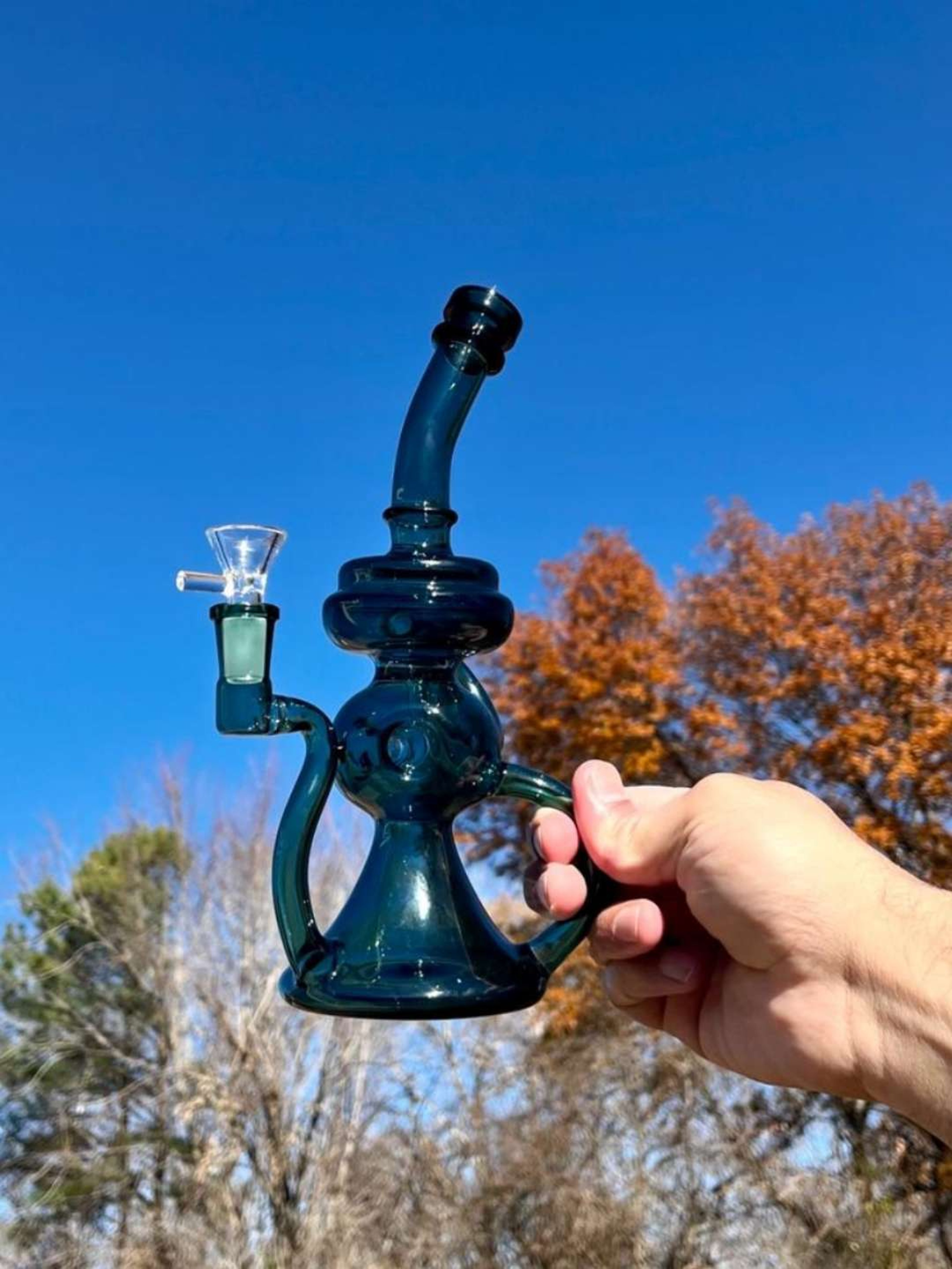 10" Green Recycler Beaker Rig Or Bong image 0