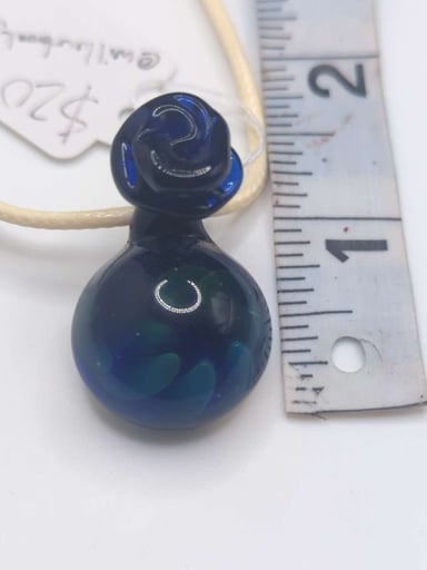 Preview pic of Cobalt implosion pendant with rose 