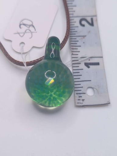 Preview pic of Green implosion pendant with opal 