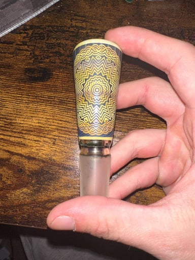 Preview pic of 18mm 1 hole sandblasted blue caramel slide