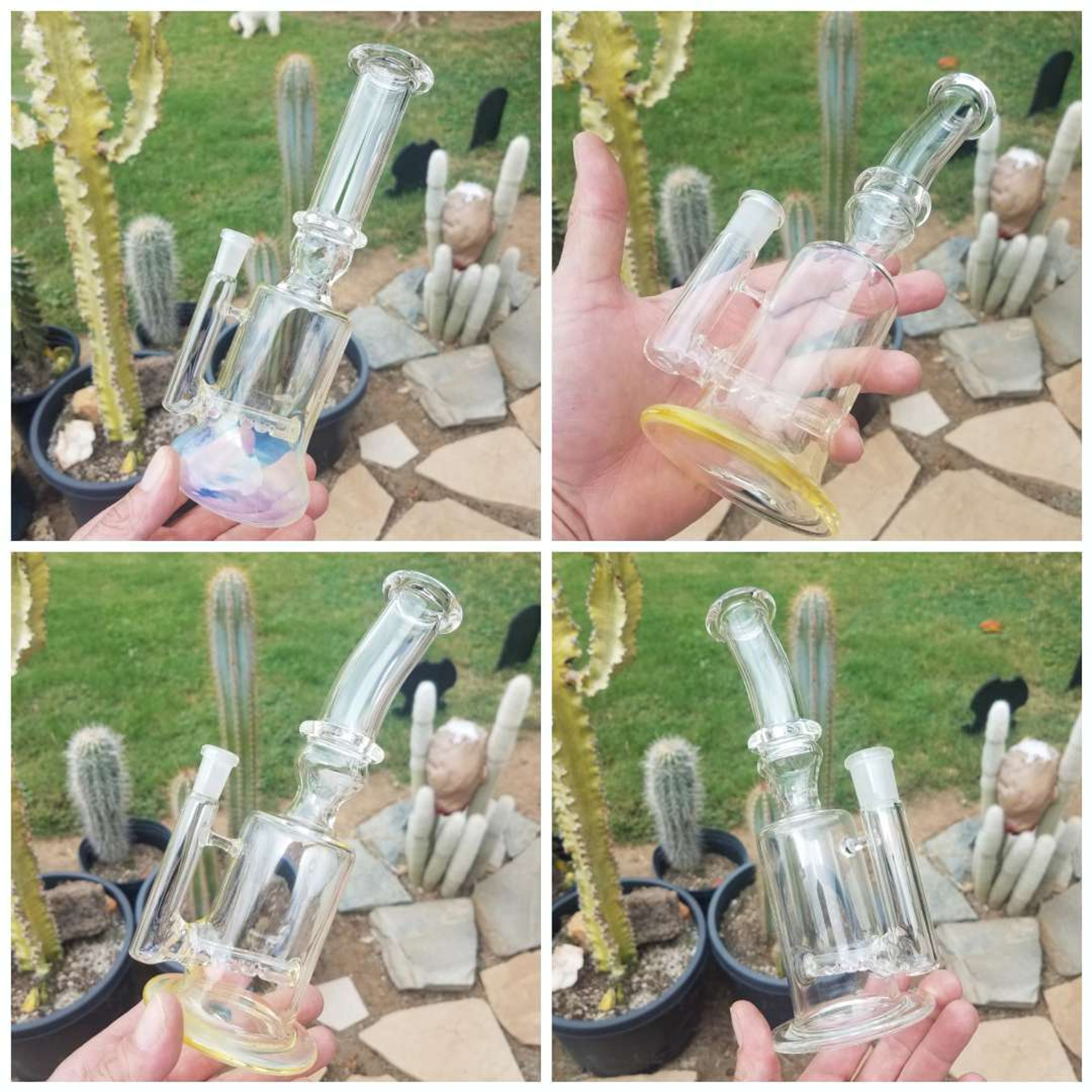 Preview pic of Fixed 4 slit inline perc mini tubes available. 14 or 10 mil 