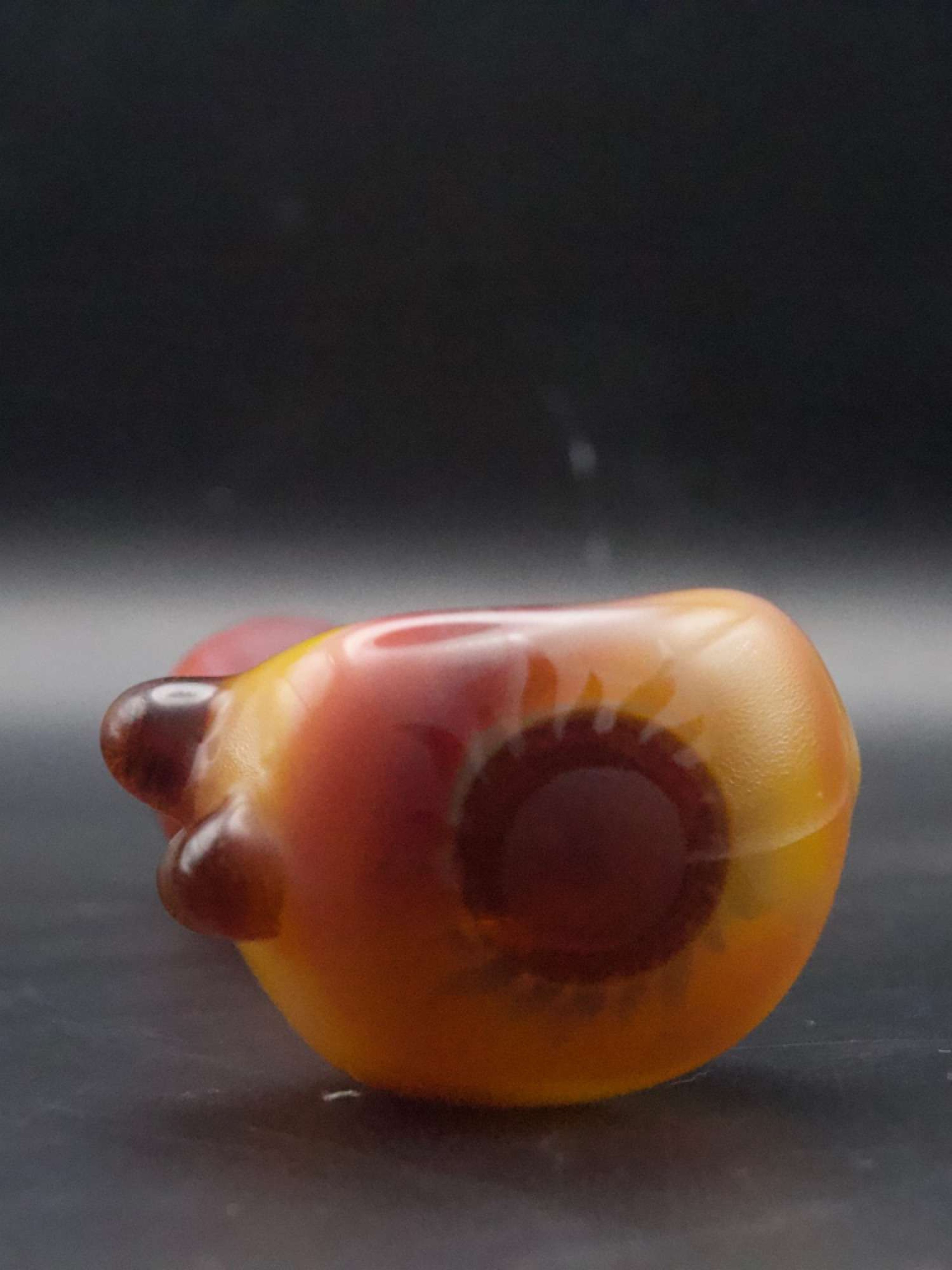 Sandblasted amber hand pipe 01 image 0