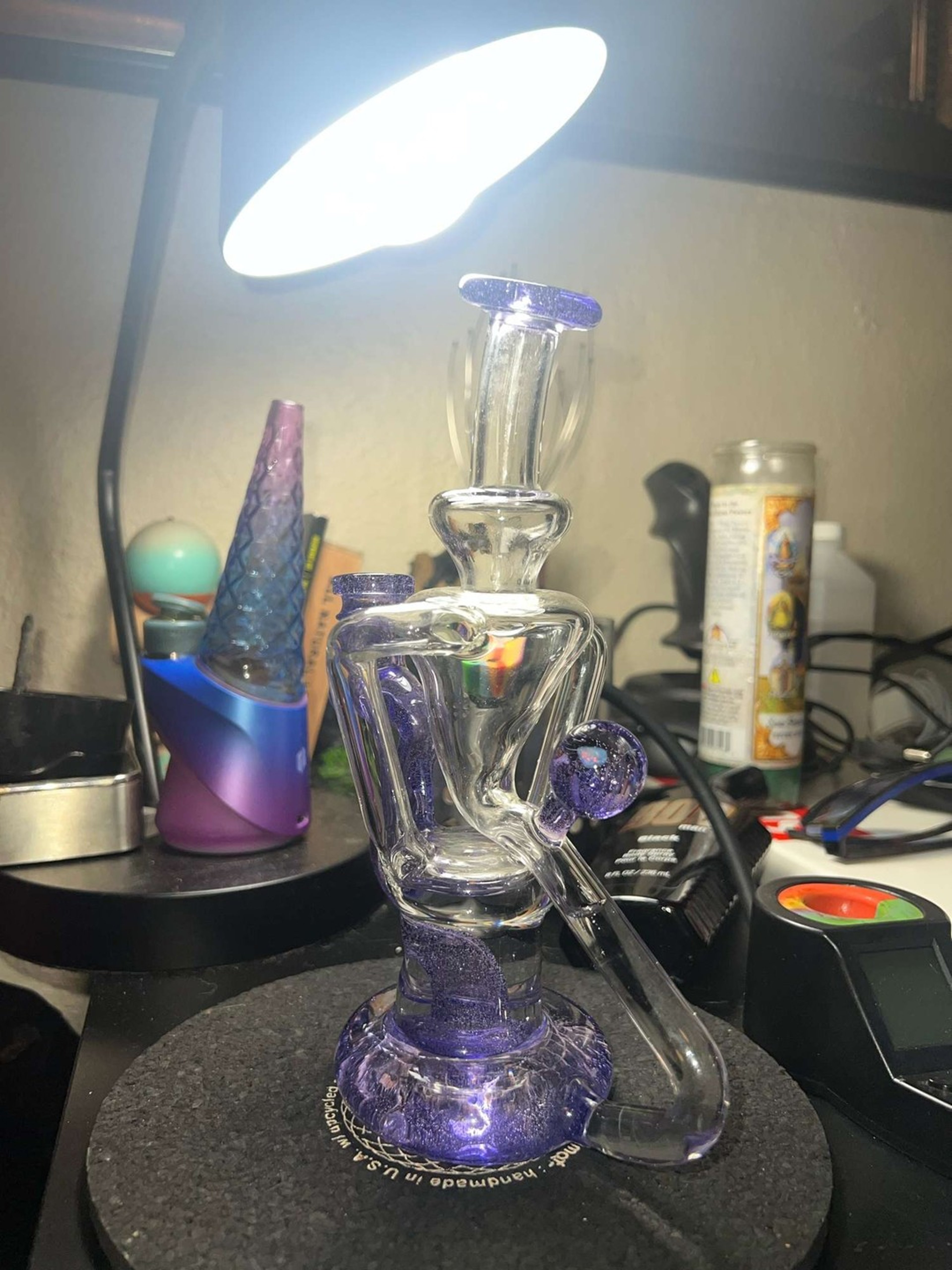 Preview pic of Spunout glass purple recycler 