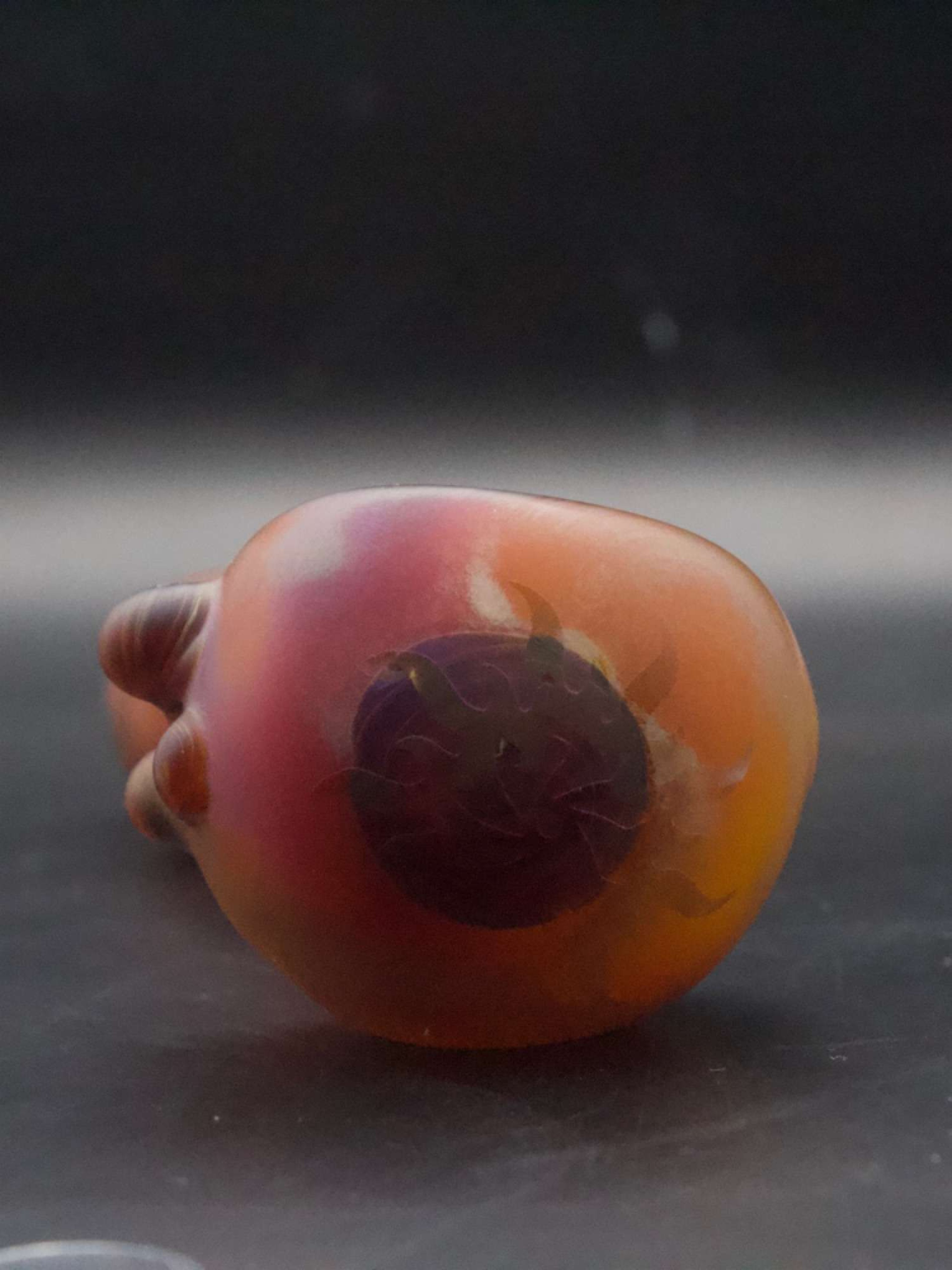 Sandblasted amber hand pipe 02 image 0
