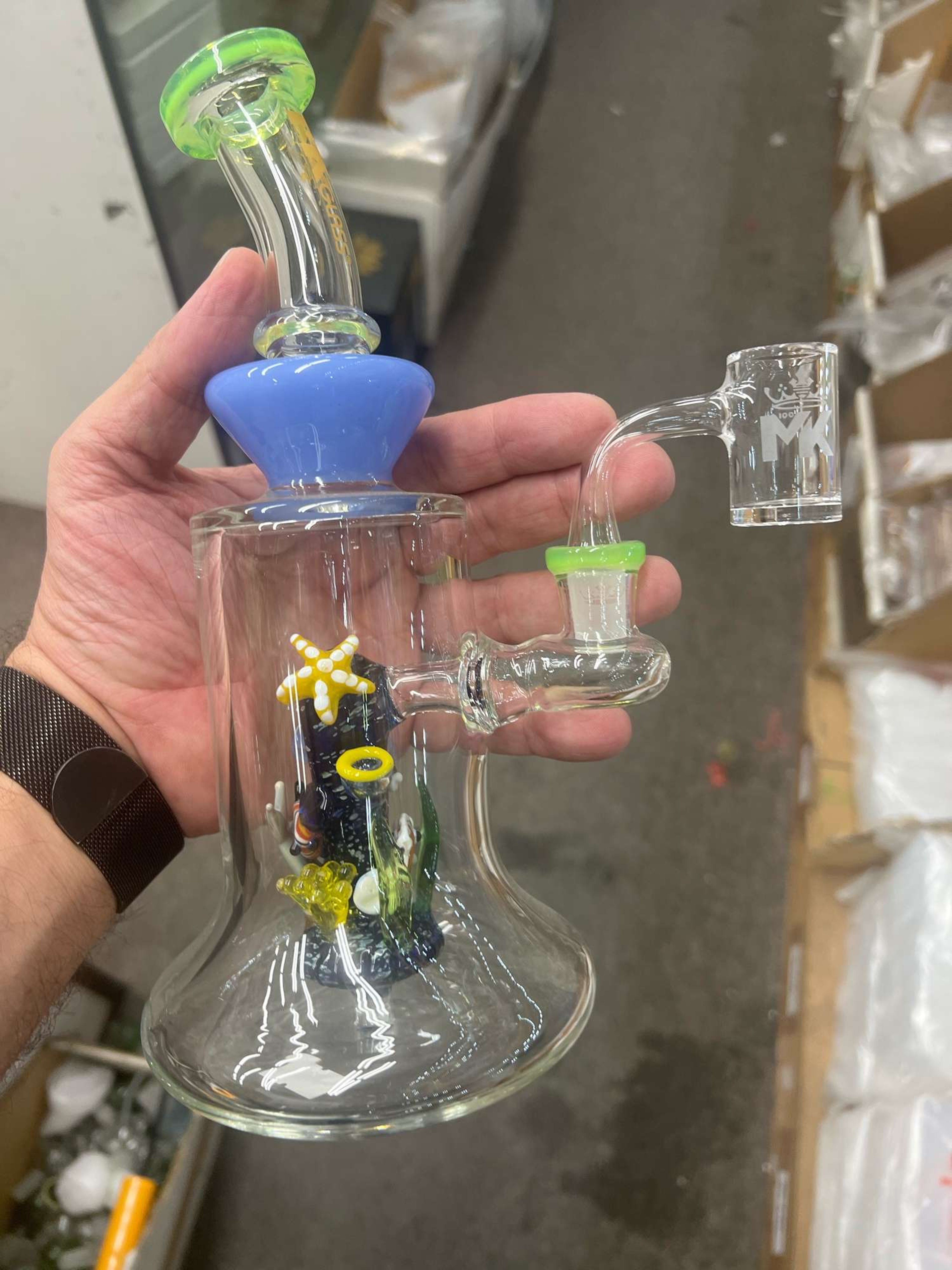 MK Glass Aquarium 9 Inch Water Pipe image 0